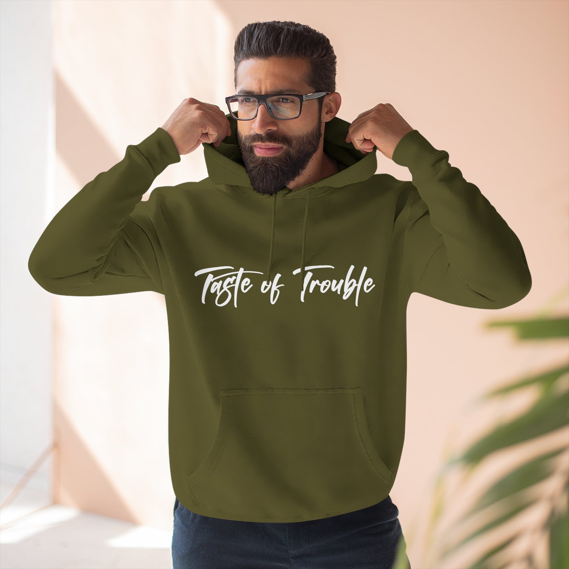 Taste of Trouble Fleece Pullover, Cozy Gift for Women, Casual Wear, Motivational Apparel, Holiday Gift