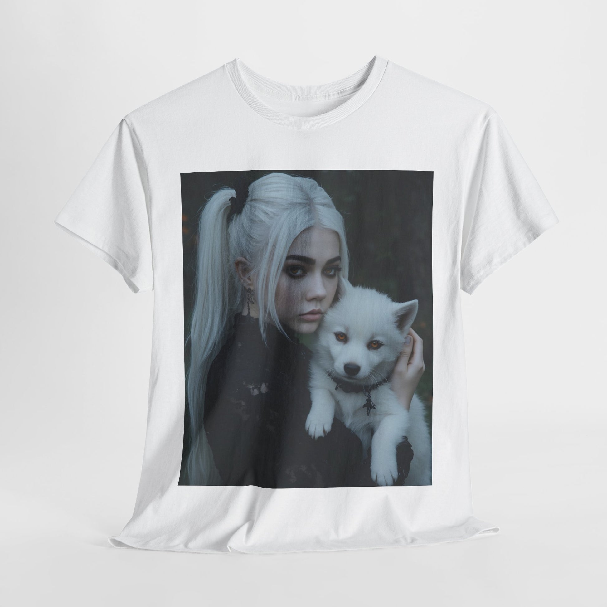Limited Edition Autographed Vampyro Crimson Ethereal I am The Shadow the Light Fears Art Tee, Unisex Heavy Cotton Tee with Portrait Design, Ideal for Art Lovers, Casual Wear, Gifts for Occasions, Fashion Statement