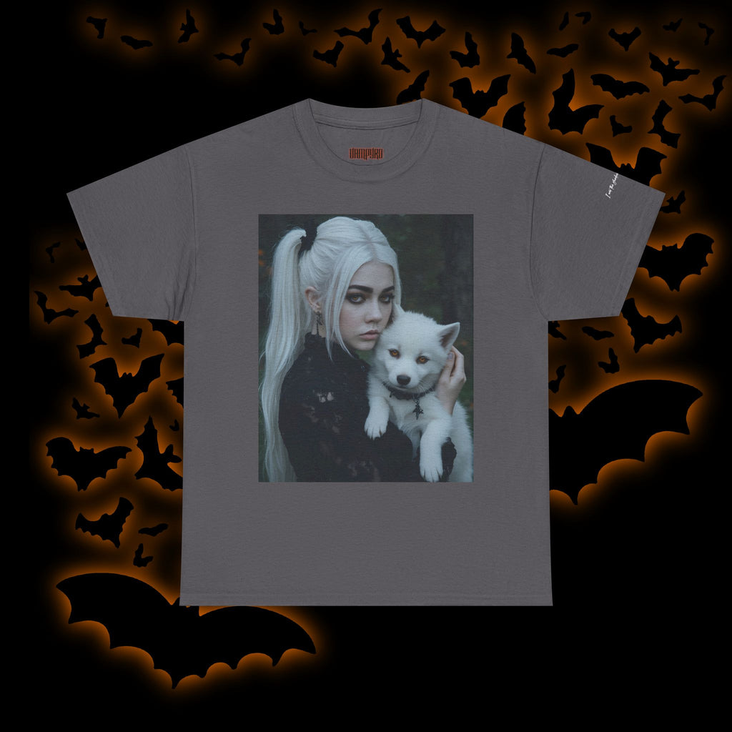 Limited Edition Autographed Vampyro Crimson Ethereal I am The Shadow the Light Fears Art Tee, Unisex Heavy Cotton Tee with Portrait Design, Ideal for Art Lovers, Casual Wear, Gifts for Occasions, Fashion Statement