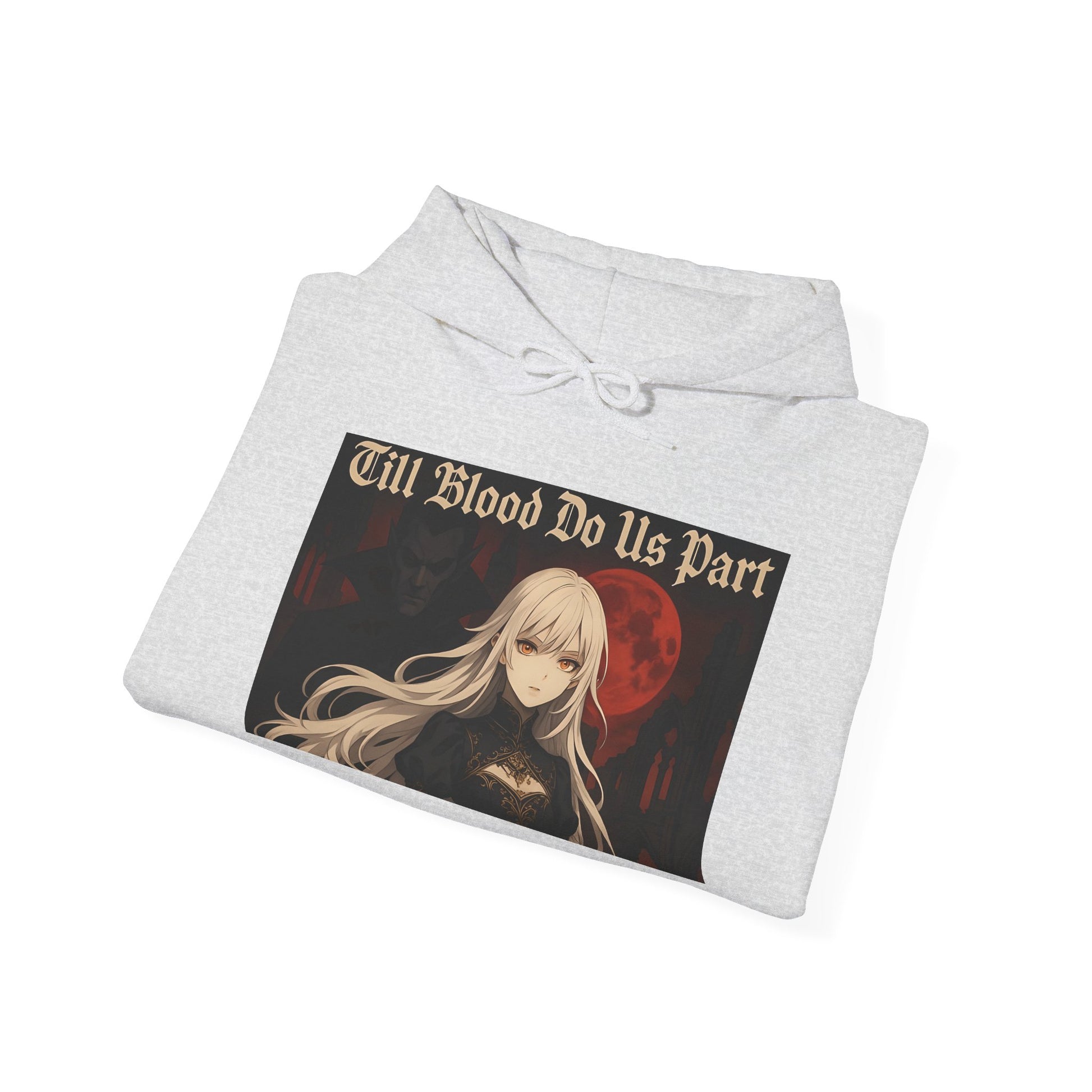 Vampyro Crimson Till Blood Do Us Part Gothic Romance Hooded Sweatshirt, Cozy Pullover, Perfect for Fall, Halloween, Alternative Fashion, Unique Gift for Fans, Graphic Sweatshirt
