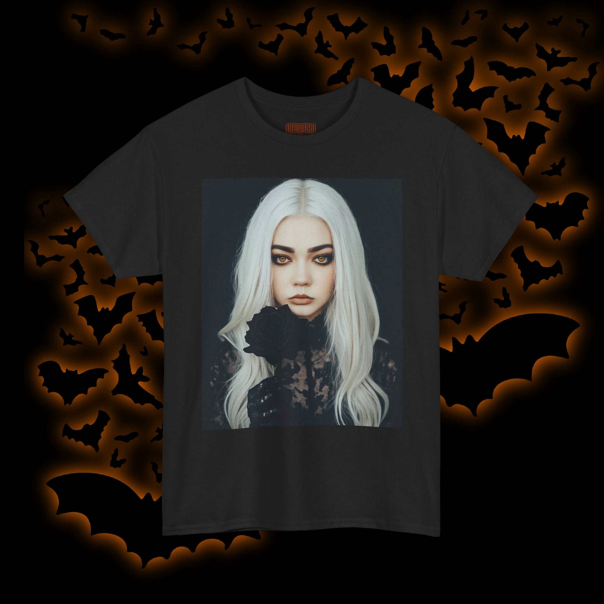 Digitally Autographed Vampyro Crimson Gothic Art Unisex Tee, Halloween Shirt, Alternative Fashion, Spooky Graphic Tee, Witchy Aesthetic Clothing, Edgy Outfit Idea