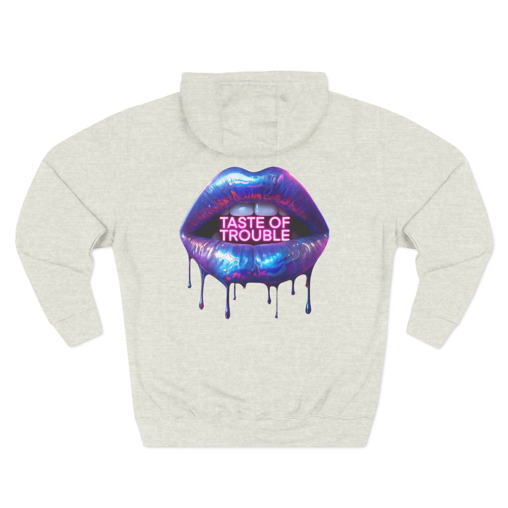Taste of Trouble Hoodie - Trendy Three-Panel Fleece Pullover, Stylish Gift for Fashion Lovers, Cozy Casual Wear