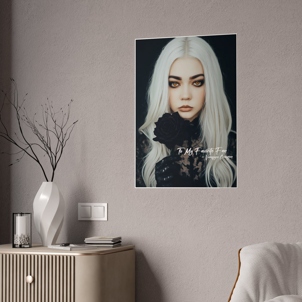 Vampyro Crimson Digitally Signed Autograph Gothic Wall Art Poster, Edgy Home Decor, Unique Gift for Her, Dark Aesthetic Art Print, Modern Gothic Decor