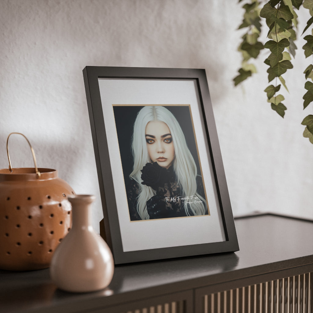 Elegant Digitally Autographed Vampyro Crimson Black Framed Poster, Minimalist Wall Art, Gothic Decor, Aesthetic Prints, Perfect Gift for Home Decor, Seasonal Decorations