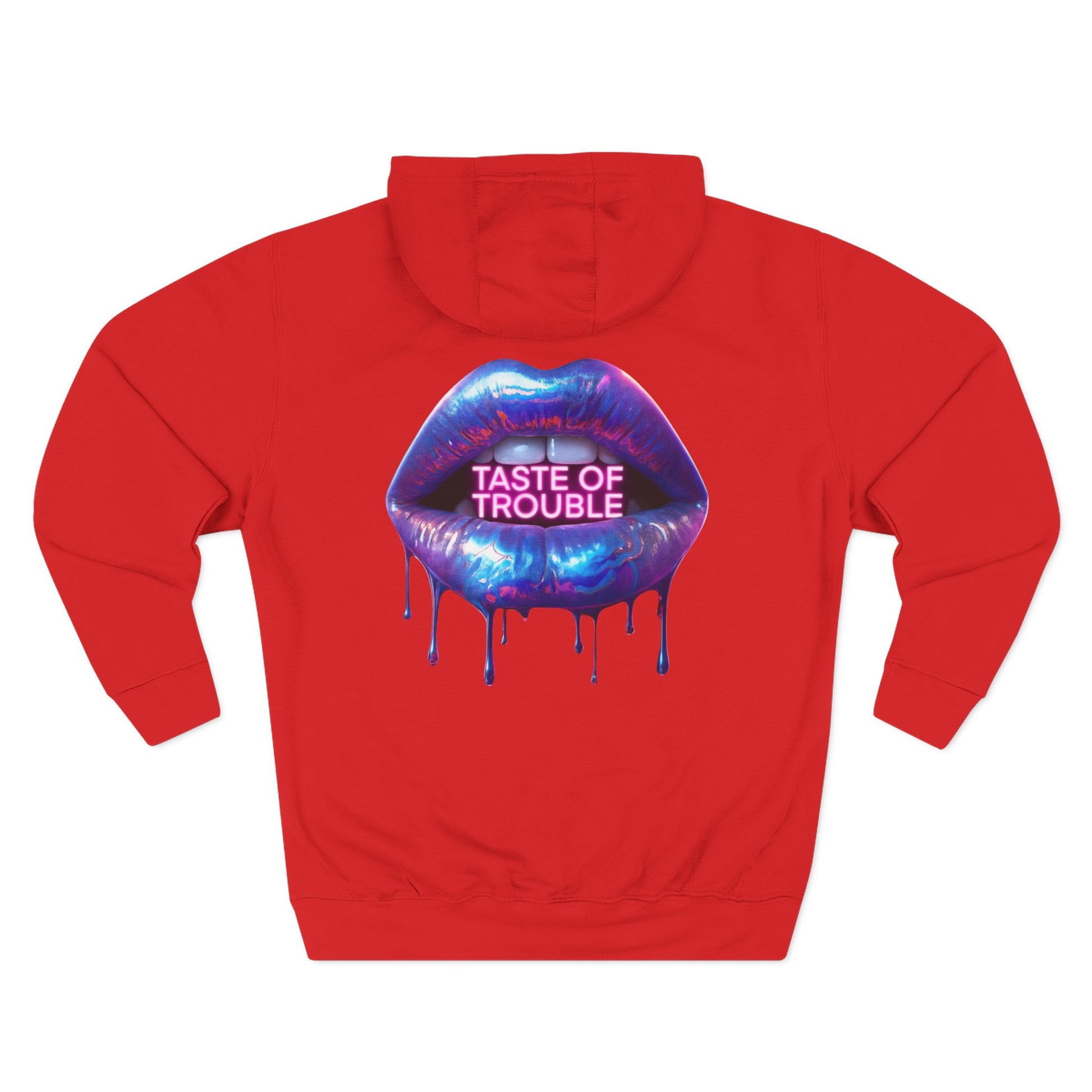 Taste of Trouble Hoodie - Trendy Three-Panel Fleece Pullover, Stylish Gift for Fashion Lovers, Cozy Casual Wear