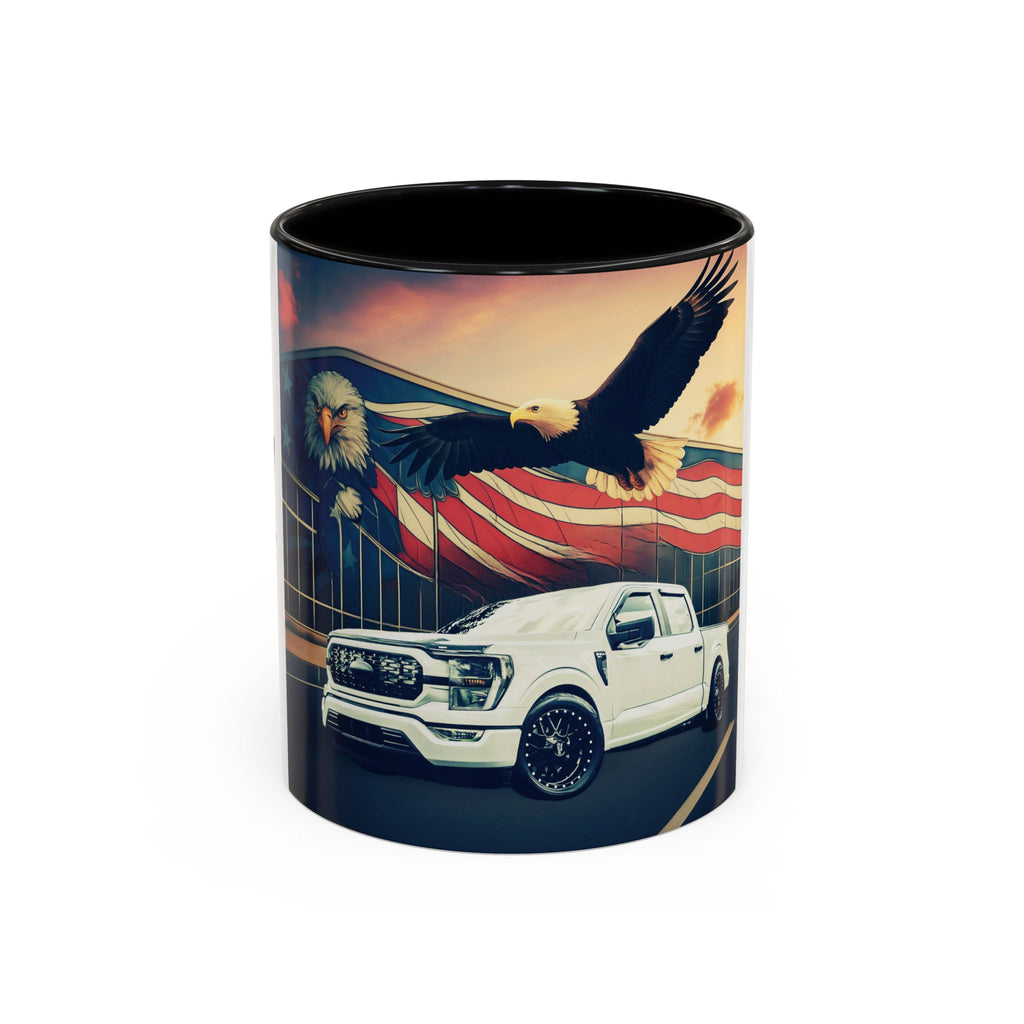 Patriotic Eagle & Jay’s Truck Accent Coffee Mug — American Flag Pride (11/15oz)