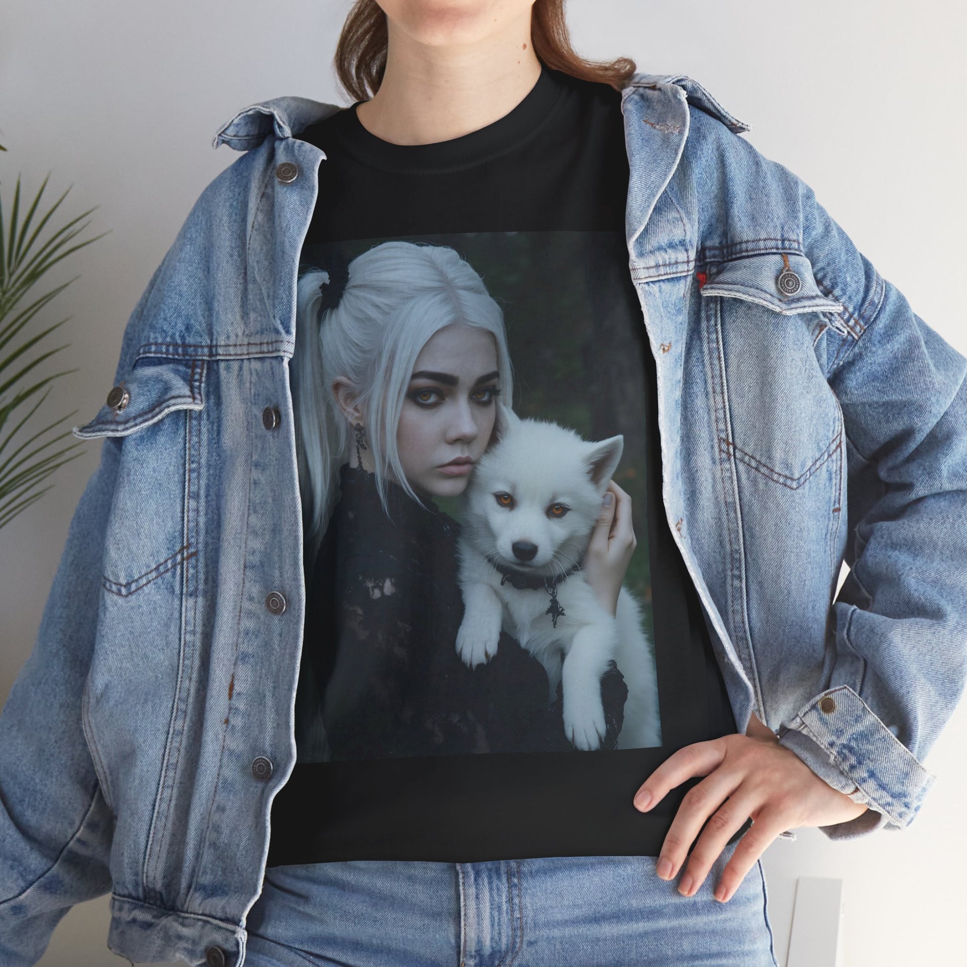 Limited Edition Autographed Vampyro Crimson Ethereal I am The Shadow the Light Fears Art Tee, Unisex Heavy Cotton Tee with Portrait Design, Ideal for Art Lovers, Casual Wear, Gifts for Occasions, Fashion Statement
