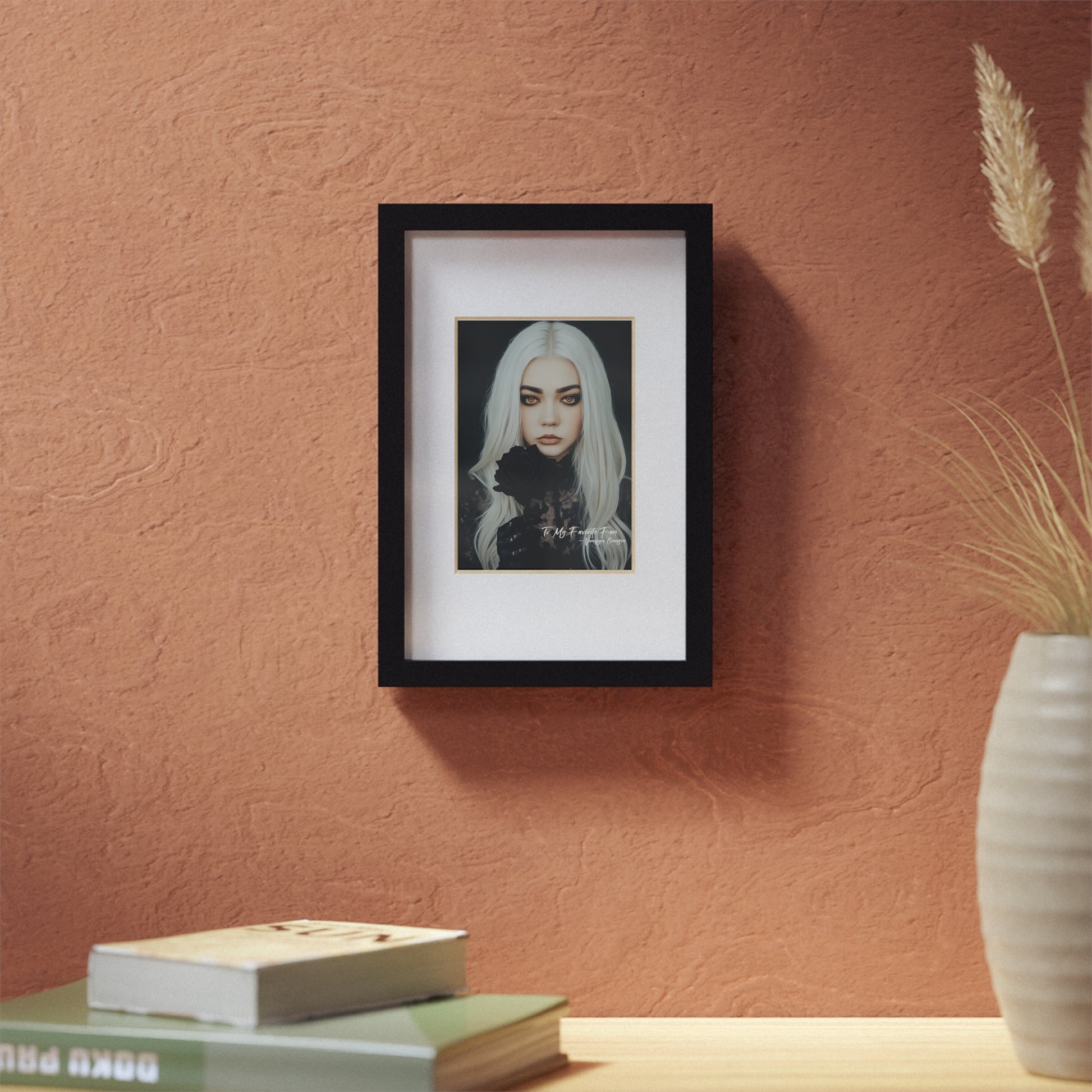 Elegant Digitally Autographed Vampyro Crimson Black Framed Poster, Minimalist Wall Art, Gothic Decor, Aesthetic Prints, Perfect Gift for Home Decor, Seasonal Decorations