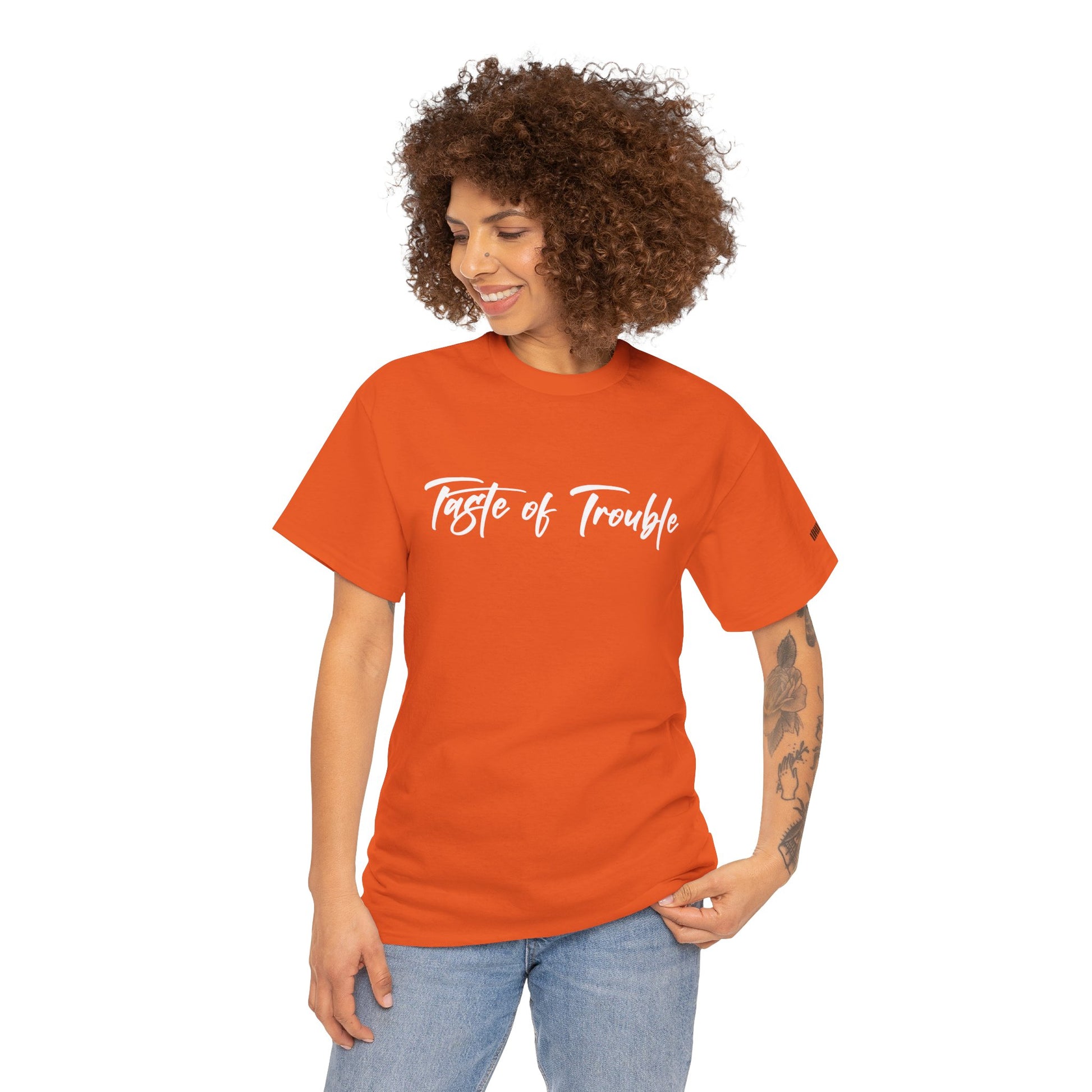 Taste of Trouble Vampyro Crimson Lyrics Unisex Heavy Cotton Tee - Casual Comfort, Everyday Wear, Gift for Friends, Stylish Casual Tee, Versatile Fashion