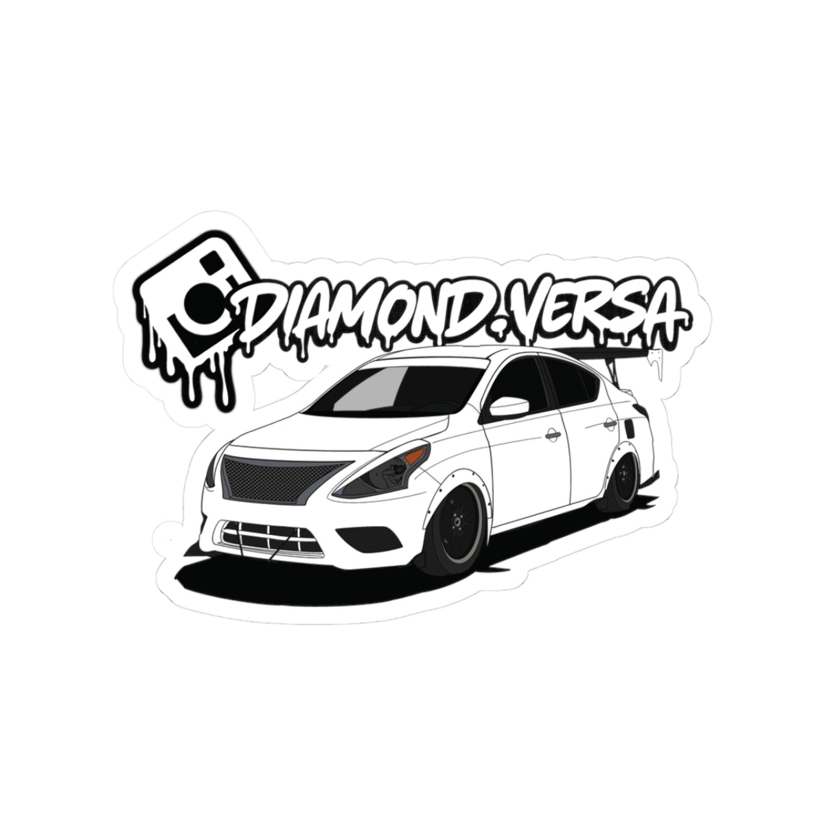 Diamond.Versa x ViceVersa Garage Sticker - Nissan Versa Illustration Kiss-Cut Decal