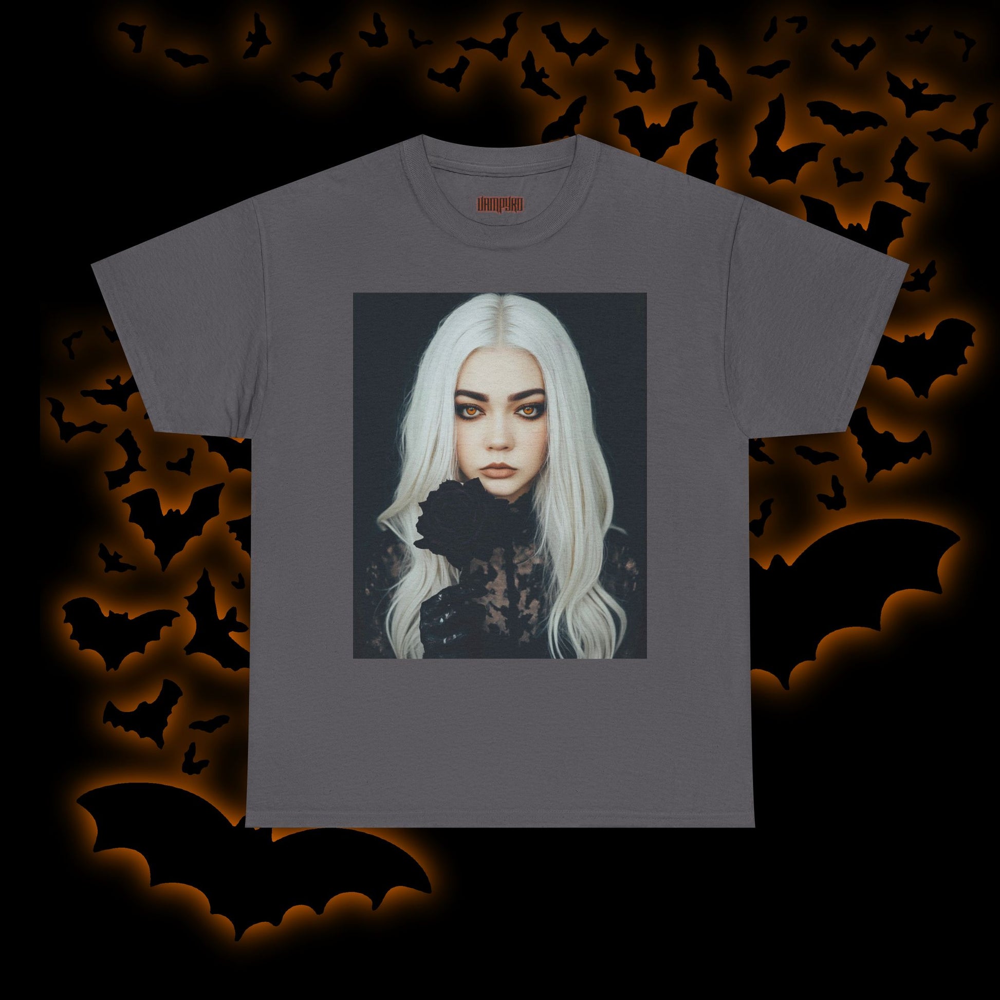 Digitally Autographed Vampyro Crimson Gothic Art Unisex Tee, Halloween Shirt, Alternative Fashion, Spooky Graphic Tee, Witchy Aesthetic Clothing, Edgy Outfit Idea