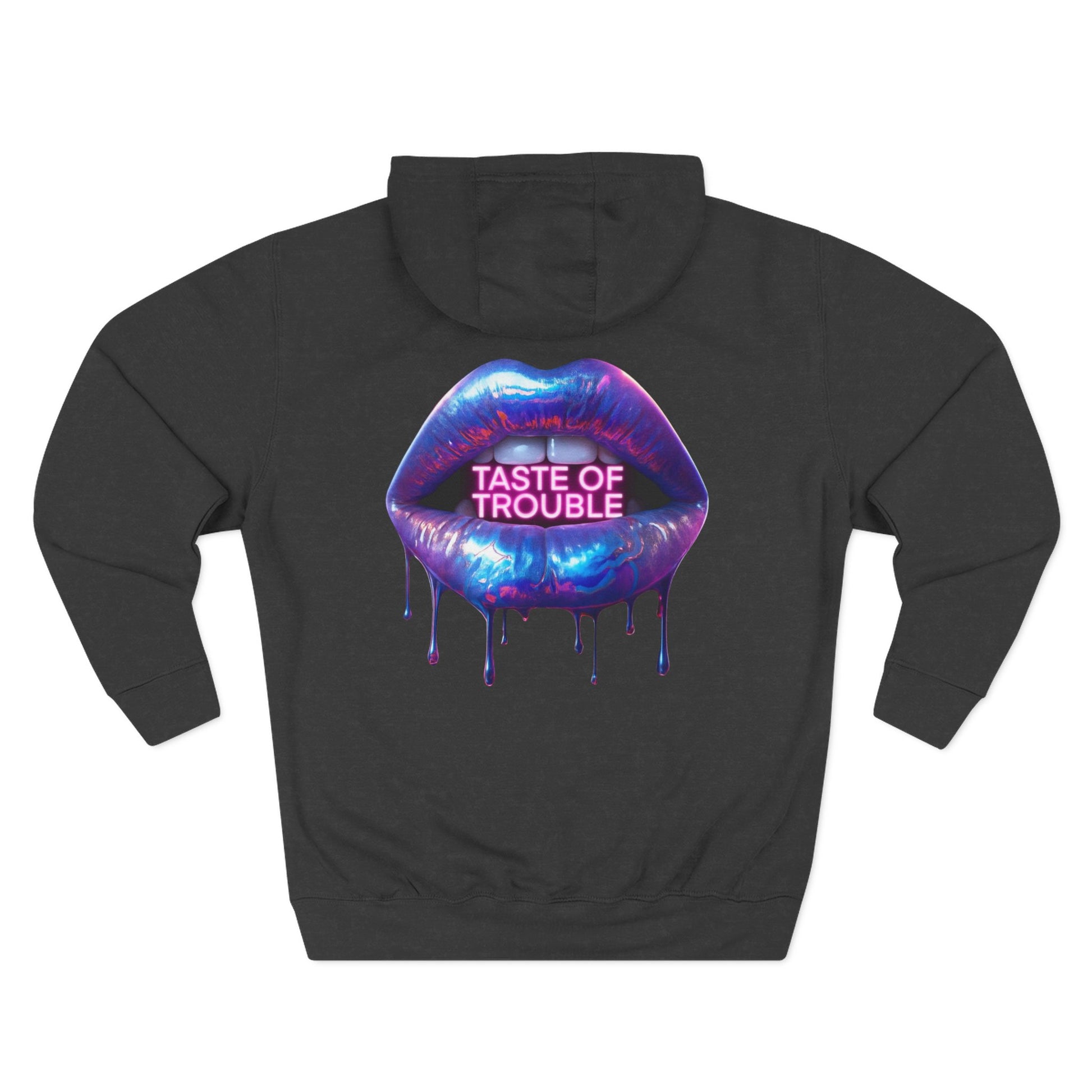 Taste of Trouble Hoodie - Trendy Three-Panel Fleece Pullover, Stylish Gift for Fashion Lovers, Cozy Casual Wear