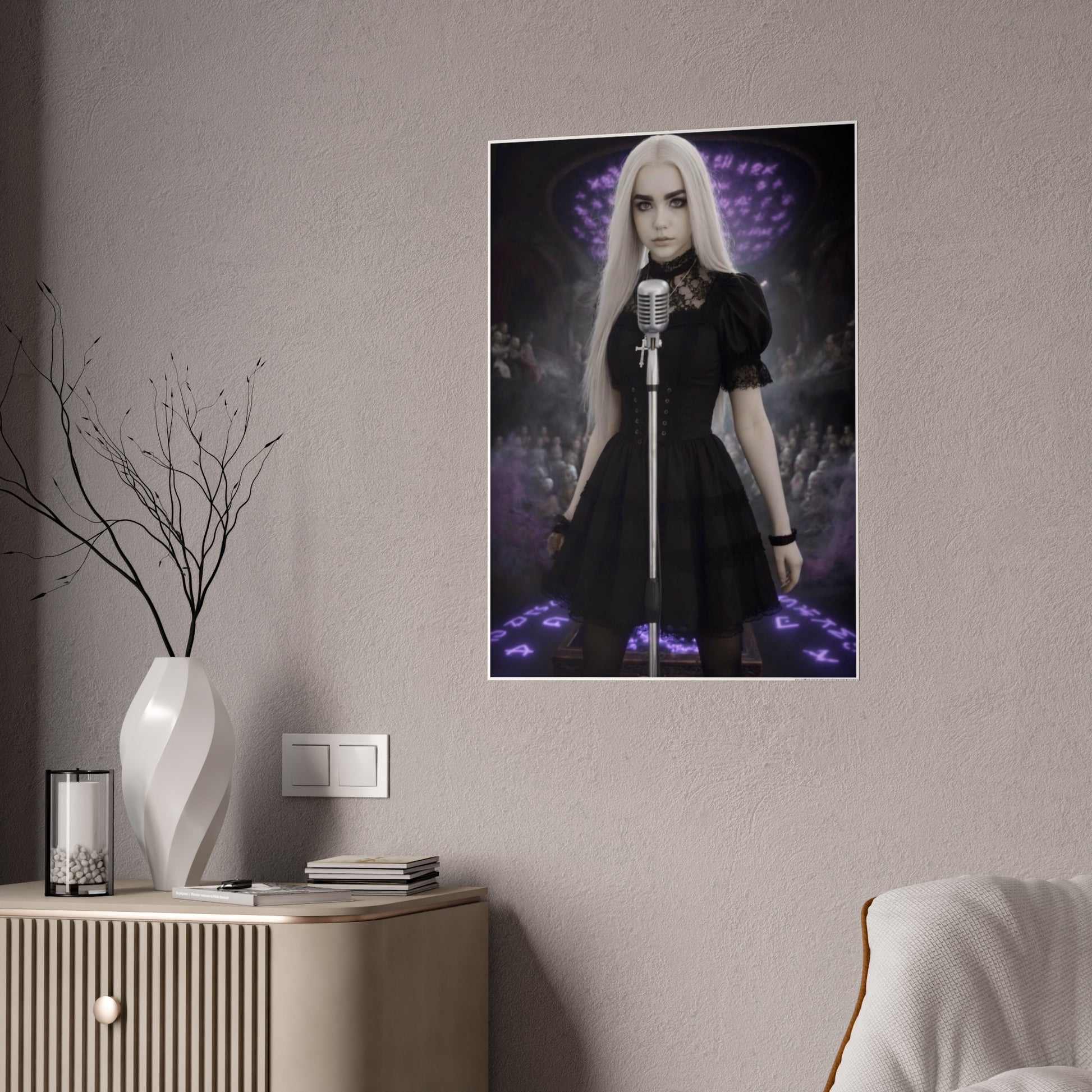 Vampyro Crimson Haunted Music Box Portrait Gloss Poster