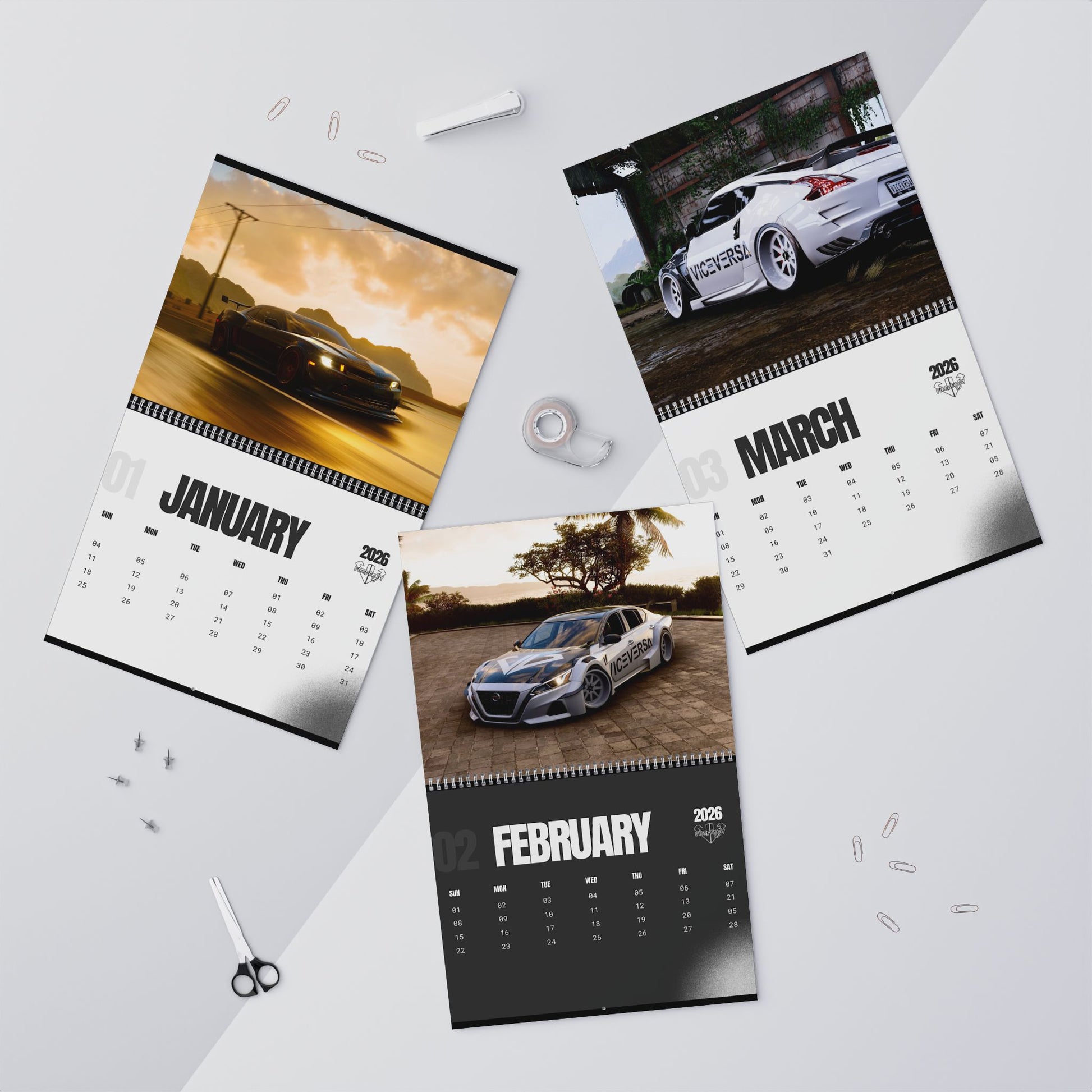 ViceVersa Garage Wall Calendar 2026 for Car Enthusiast