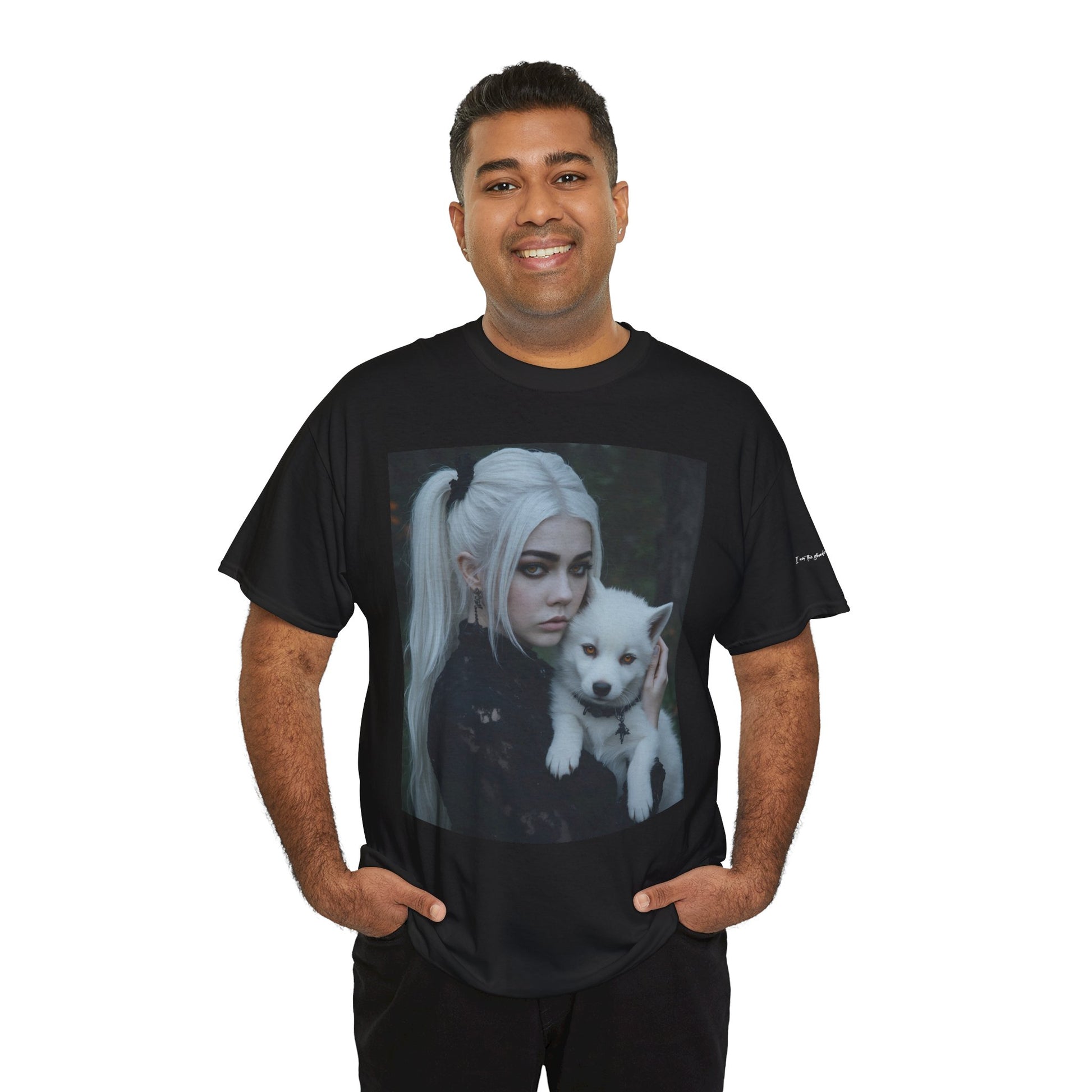 Limited Edition Autographed Vampyro Crimson Ethereal I am The Shadow the Light Fears Art Tee, Unisex Heavy Cotton Tee with Portrait Design, Ideal for Art Lovers, Casual Wear, Gifts for Occasions, Fashion Statement