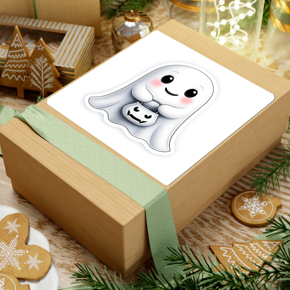 Vampyro Crimson Cute Ghost Friend Kiss-Cut Stickers - Perfect for Halloween, Laptop Decor, Scrapbooking, Gift Tags, Kids' Crafts