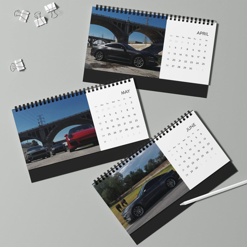 2026 Storm Car Desktop Calendar – Grid Monthly Planner