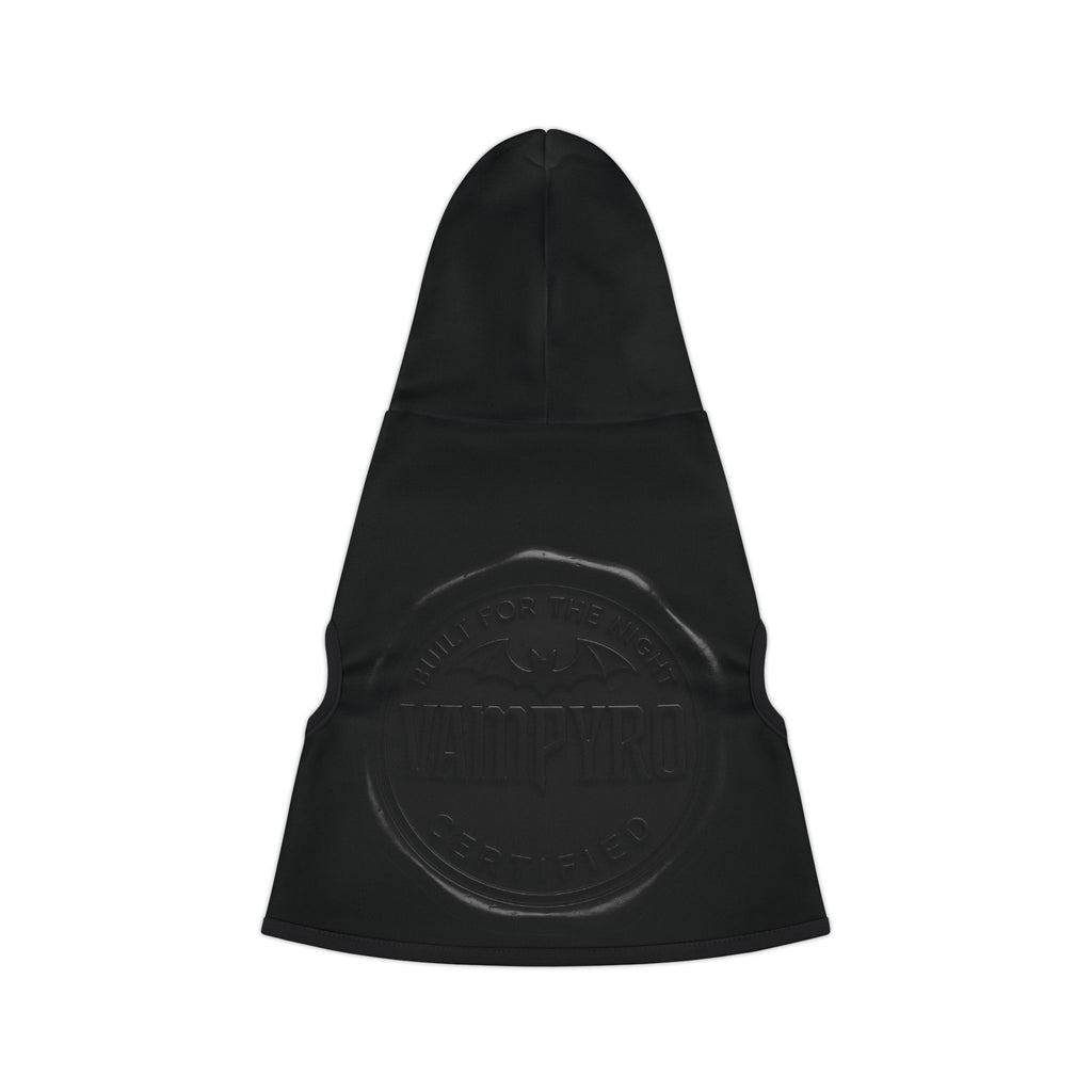Vampyro Crimson Built for The Night Certified Black Pet Hoodie — Lightweight Hooded Dog & Cat Sweater