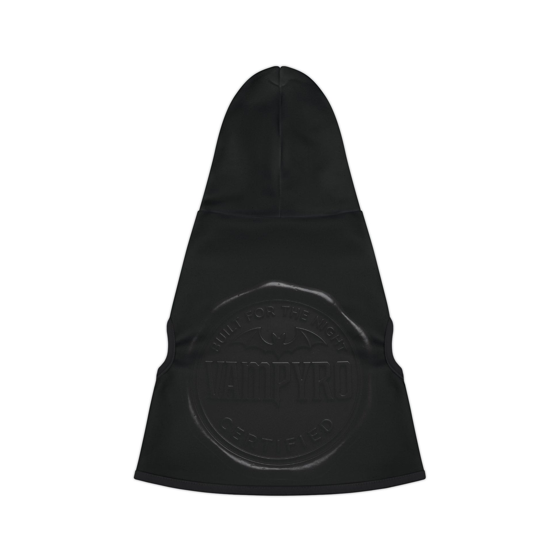 Vampyro Crimson Built for The Night Certified Black Pet Hoodie — Lightweight Hooded Dog & Cat Sweater