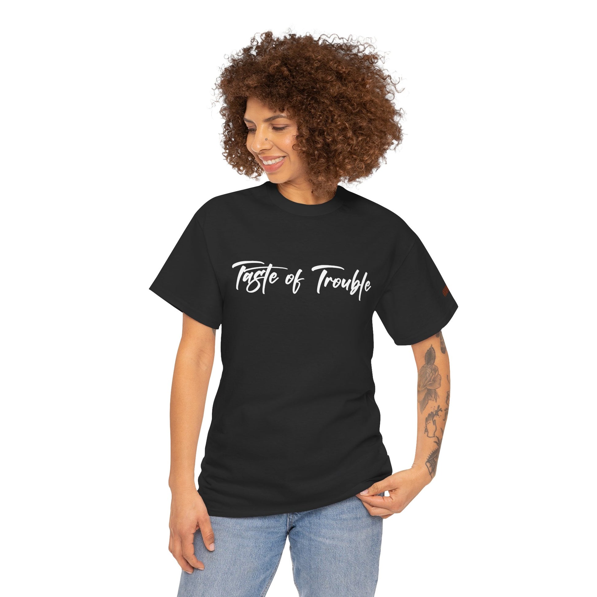 Taste of Trouble Vampyro Crimson Lyrics Unisex Heavy Cotton Tee - Casual Comfort, Everyday Wear, Gift for Friends, Stylish Casual Tee, Versatile Fashion