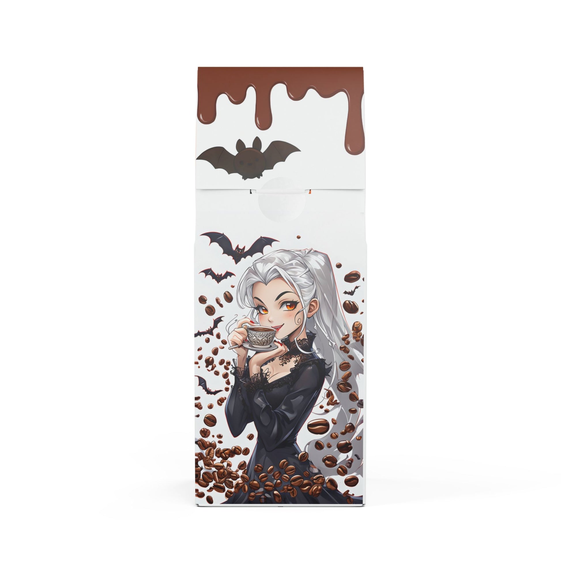 Vampyro Crimson Daylight Defense (Medium Roast) Coffee Blend. Warning: May cause sudden speed typing, mysterious charisma, and an irresistible urge to dominate the daylight.
