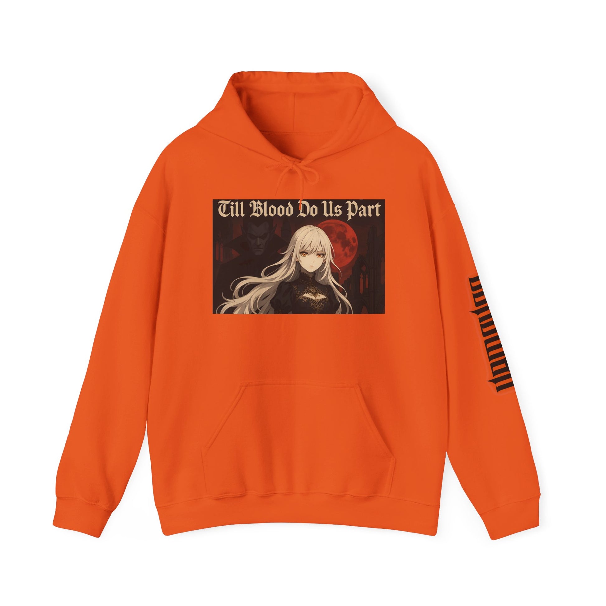 Vampyro Crimson Till Blood Do Us Part Gothic Romance Hooded Sweatshirt, Cozy Pullover, Perfect for Fall, Halloween, Alternative Fashion, Unique Gift for Fans, Graphic Sweatshirt
