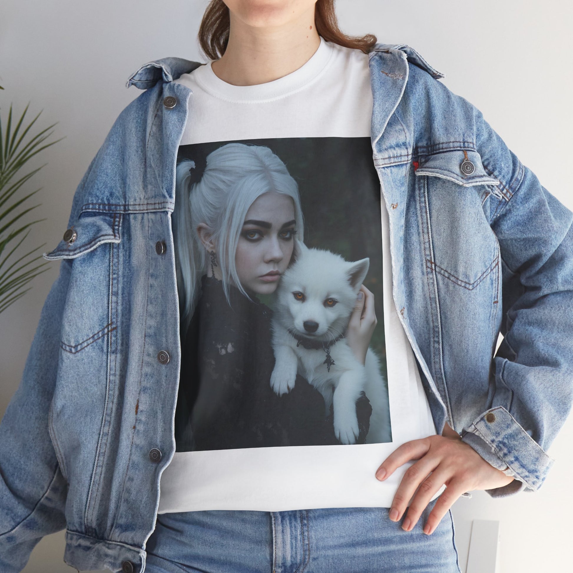 Limited Edition Autographed Vampyro Crimson Ethereal I am The Shadow the Light Fears Art Tee, Unisex Heavy Cotton Tee with Portrait Design, Ideal for Art Lovers, Casual Wear, Gifts for Occasions, Fashion Statement