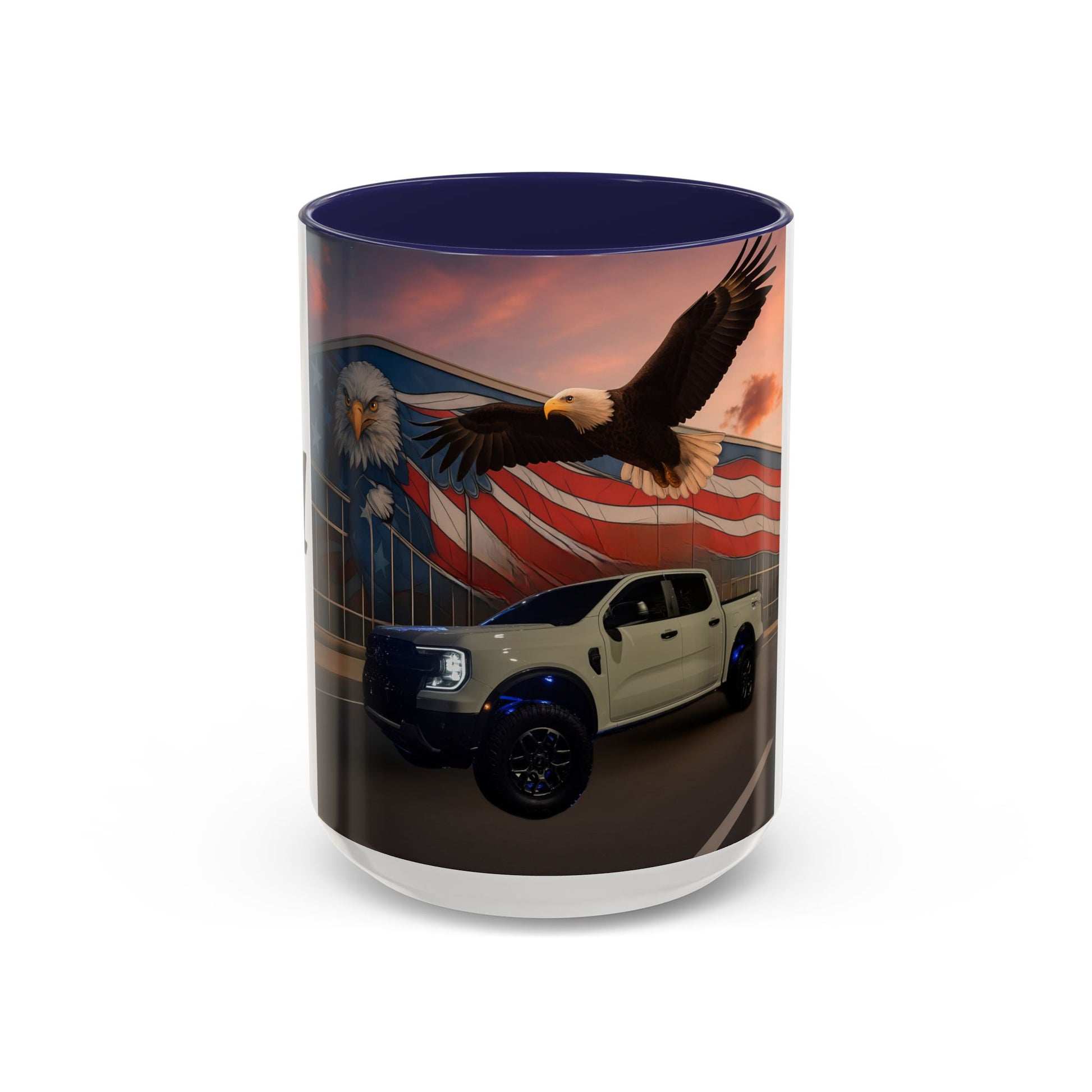 Jays Patriotic Truck Coffee Mug – Eagle & American Flag Accent Mug