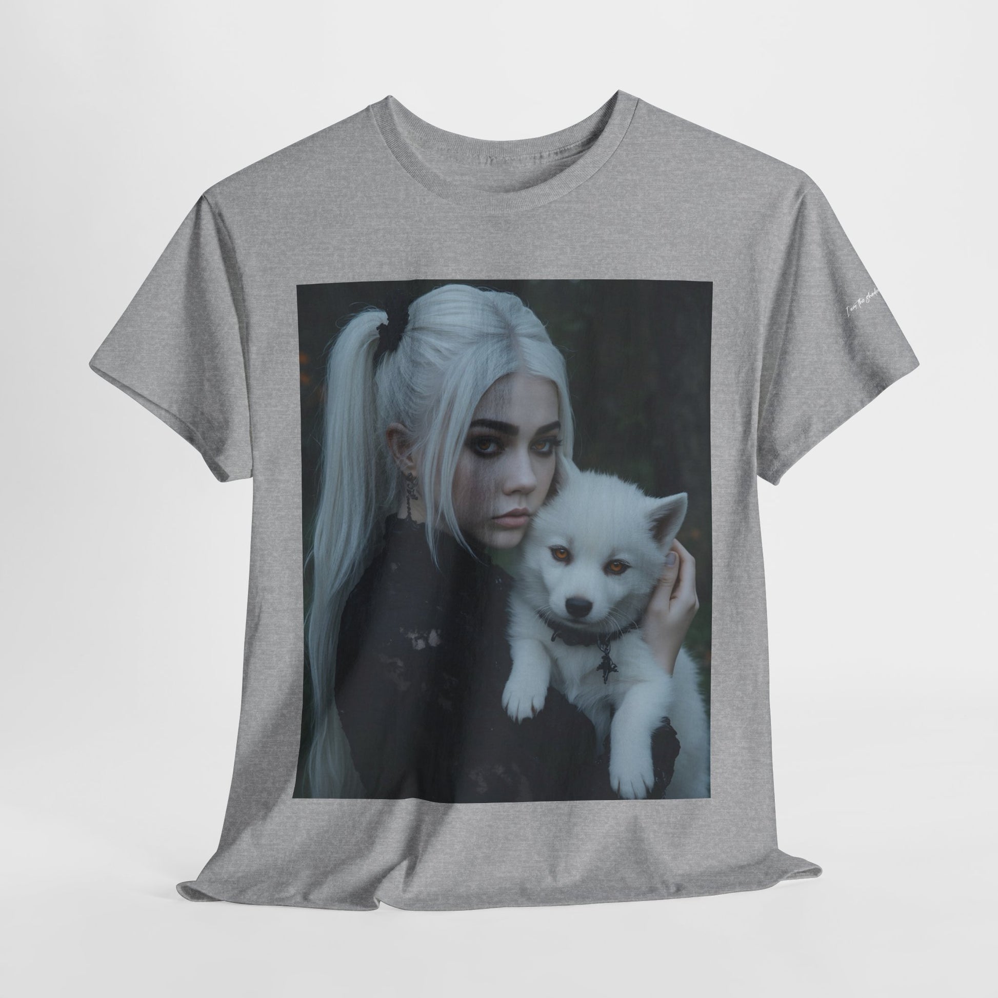 Limited Edition Autographed Vampyro Crimson Ethereal I am The Shadow the Light Fears Art Tee, Unisex Heavy Cotton Tee with Portrait Design, Ideal for Art Lovers, Casual Wear, Gifts for Occasions, Fashion Statement
