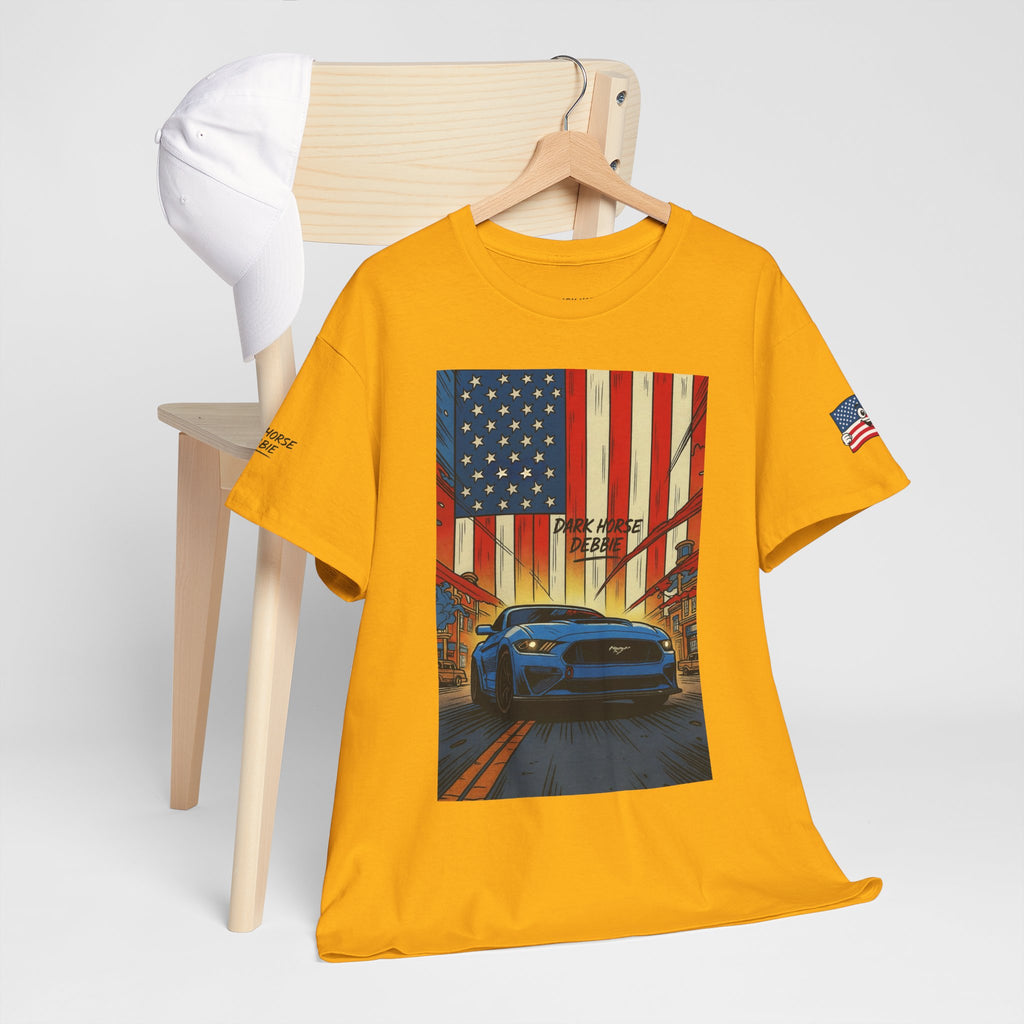 Dark Horse Debbie Patriotic Car Enthusiast Tee - Perfect for Independence Day, Gift for Dad, Car Show, Track Day, Summer Style