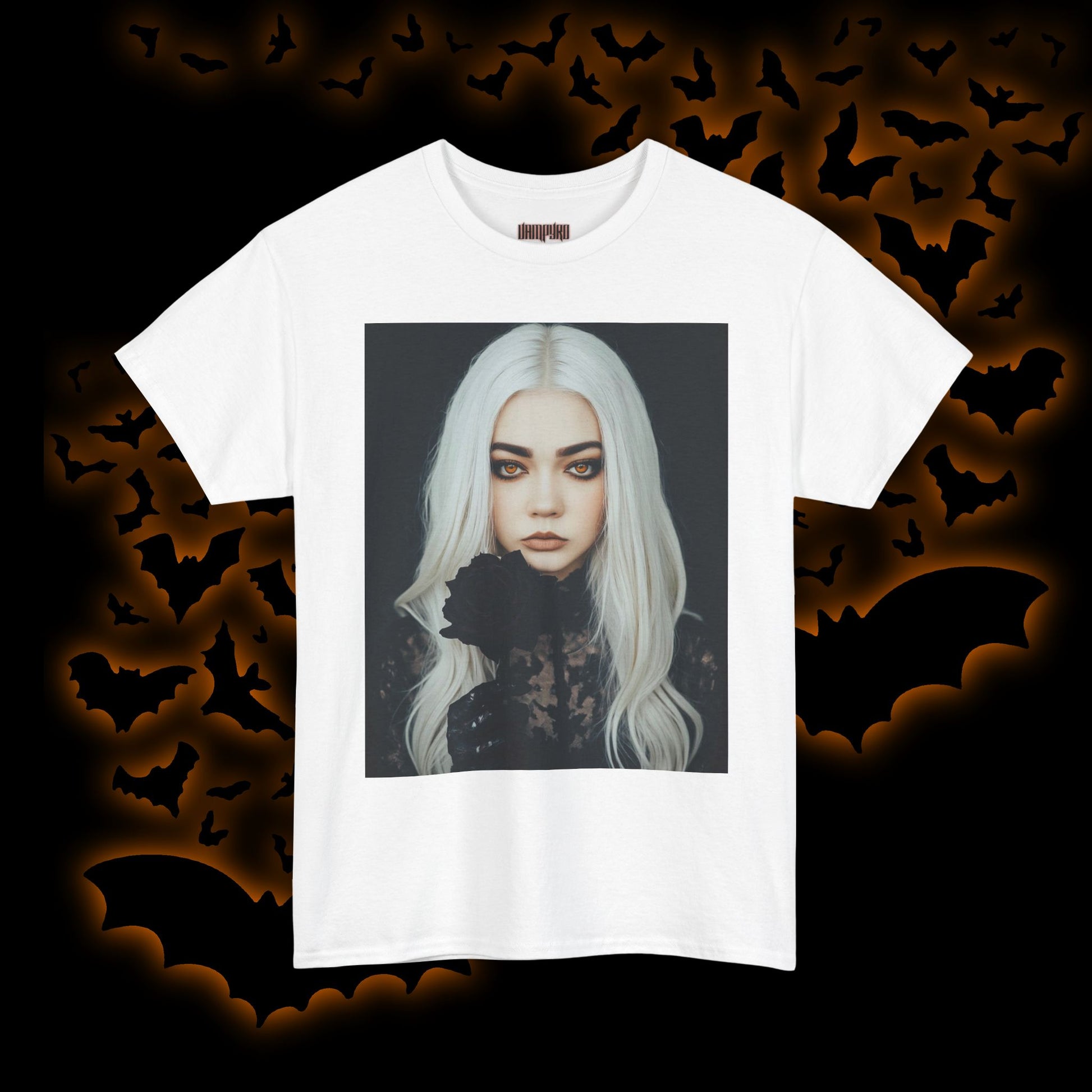 Digitally Autographed Vampyro Crimson Gothic Art Unisex Tee, Halloween Shirt, Alternative Fashion, Spooky Graphic Tee, Witchy Aesthetic Clothing, Edgy Outfit Idea