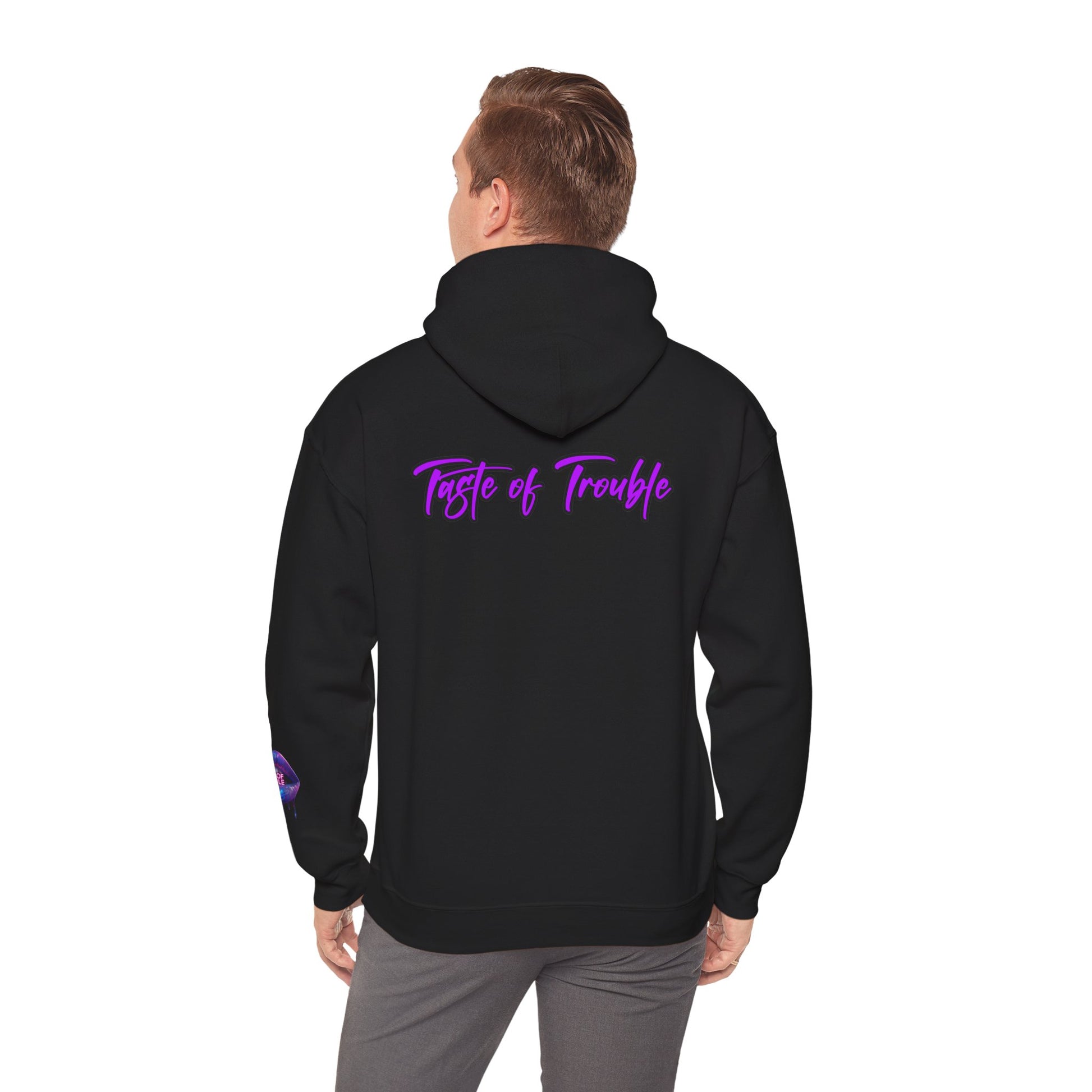 Taste of Trouble Inspirational Hoodie for Creative Souls, Motivational Sweatshirt, Unisex Heavy Blend, Modern Casual Wear, Gift for Artists, Trendy [...]