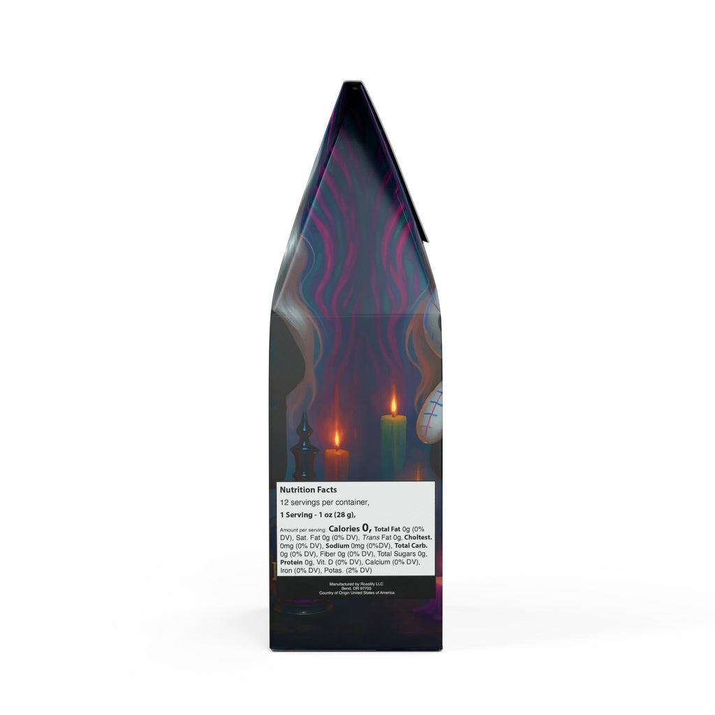 Vampyro Crimson (Lightly Roasted) Voodoo Doll Coffee Blend. Warning: May include sudden bursts of charm, unexplainable productivity, talking to crows, and mild telekinesis.
