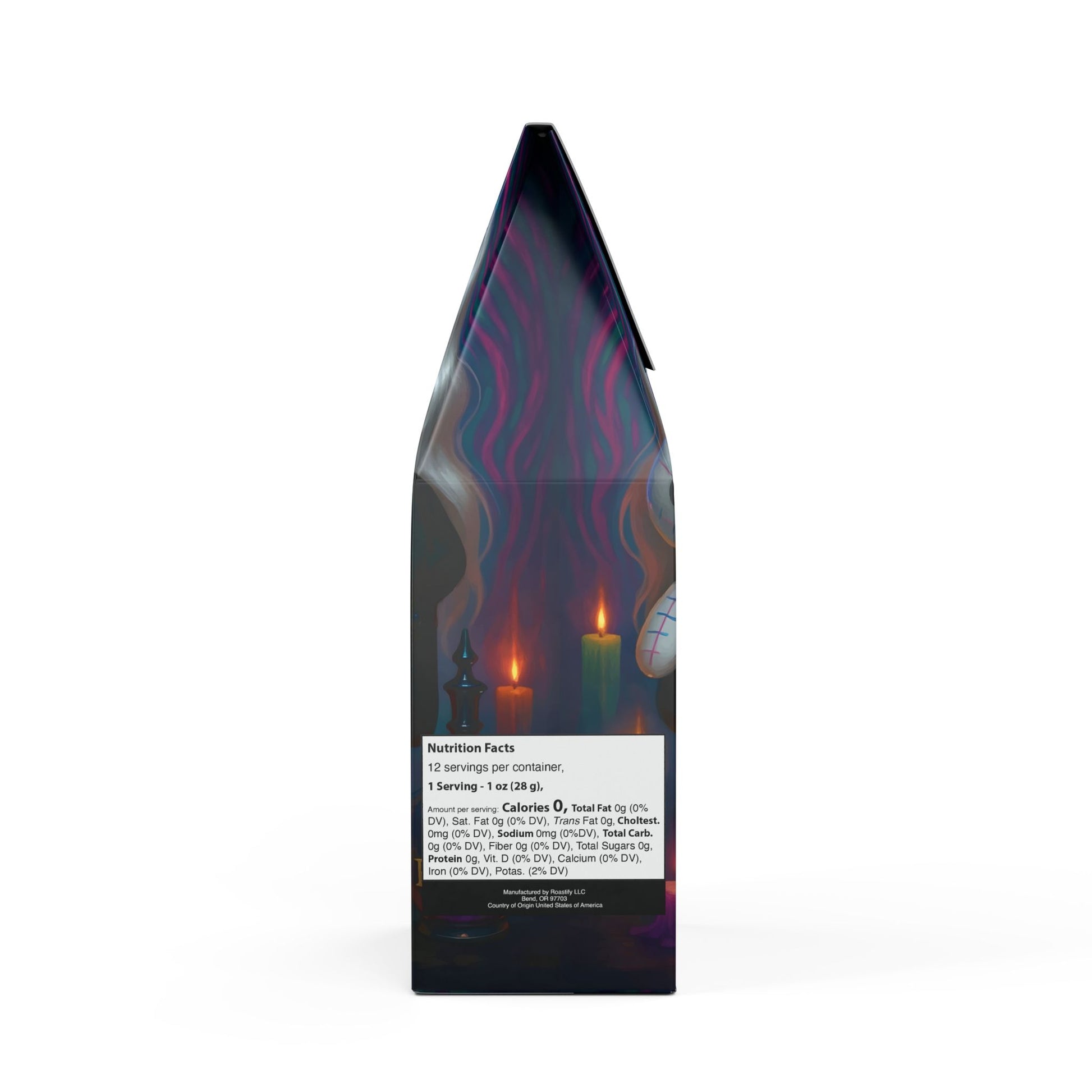 Vampyro Crimson (Lightly Roasted) Voodoo Doll Coffee Blend. Warning: May include sudden bursts of charm, unexplainable productivity, talking to crows, and mild telekinesis.
