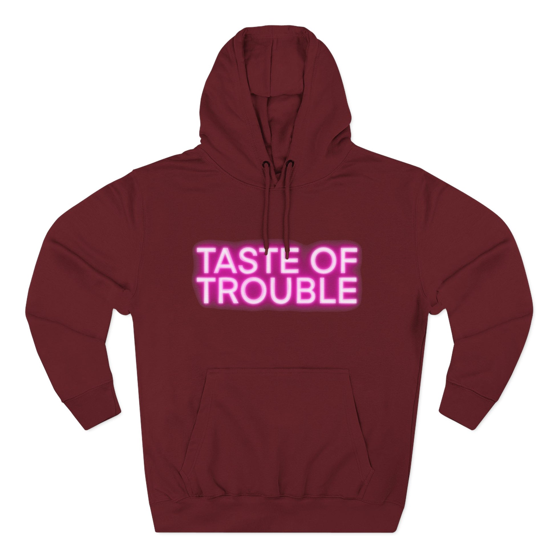 Taste of Trouble Hoodie - Trendy Three-Panel Fleece Pullover, Stylish Gift for Fashion Lovers, Cozy Casual Wear