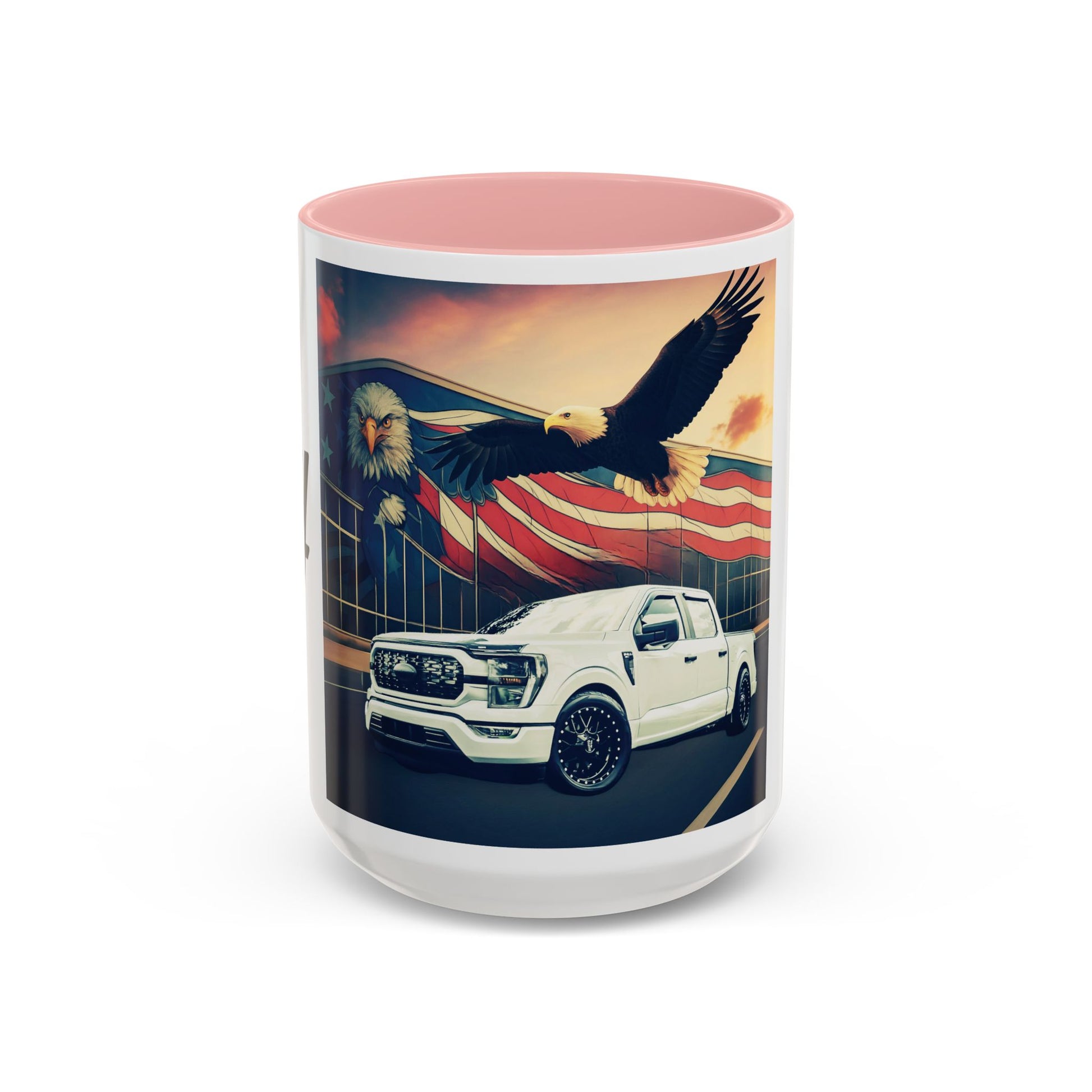 Patriotic Eagle & Jay’s Truck Accent Coffee Mug — American Flag Pride (11/15oz)