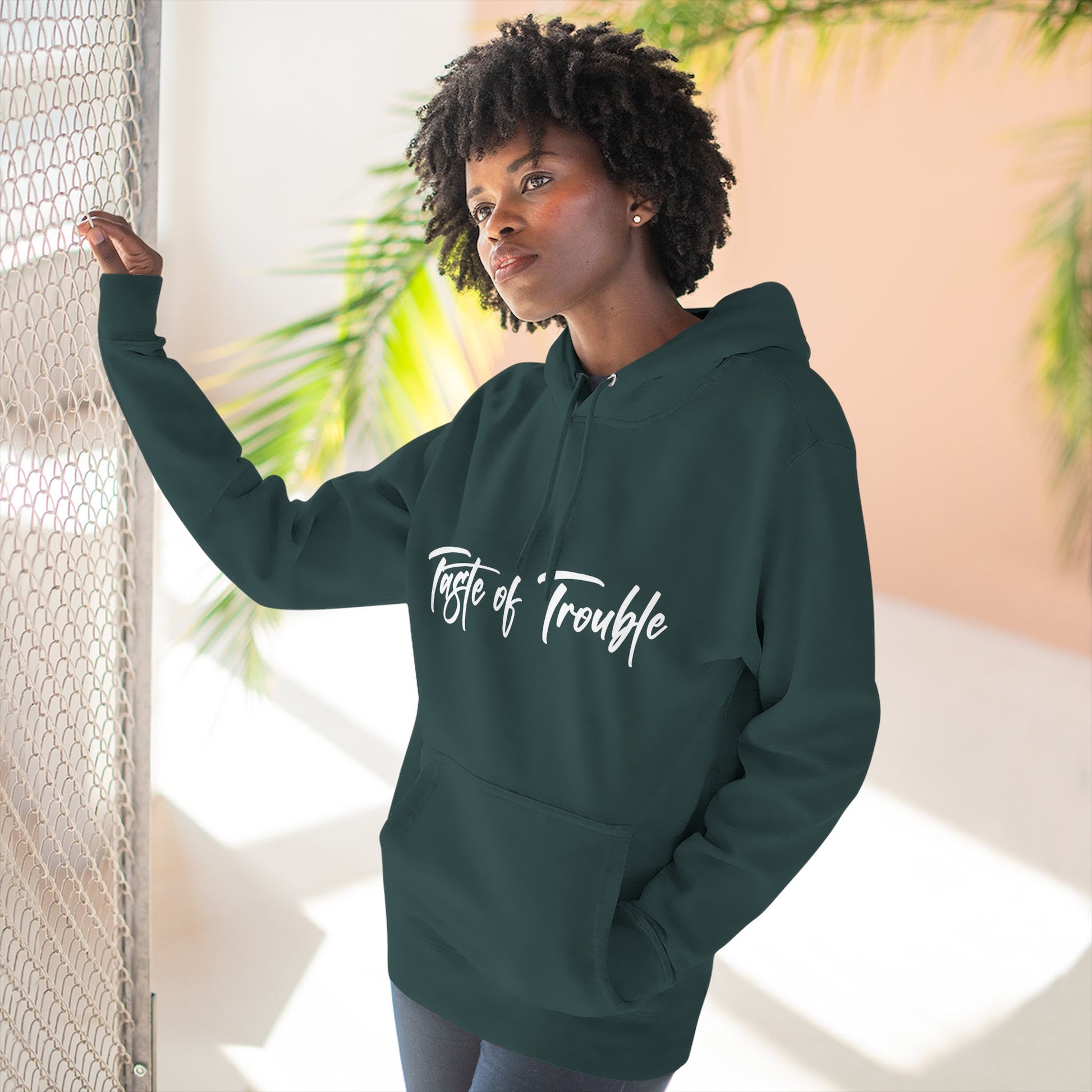 Taste of Trouble Fleece Pullover, Cozy Gift for Women, Casual Wear, Motivational Apparel, Holiday Gift