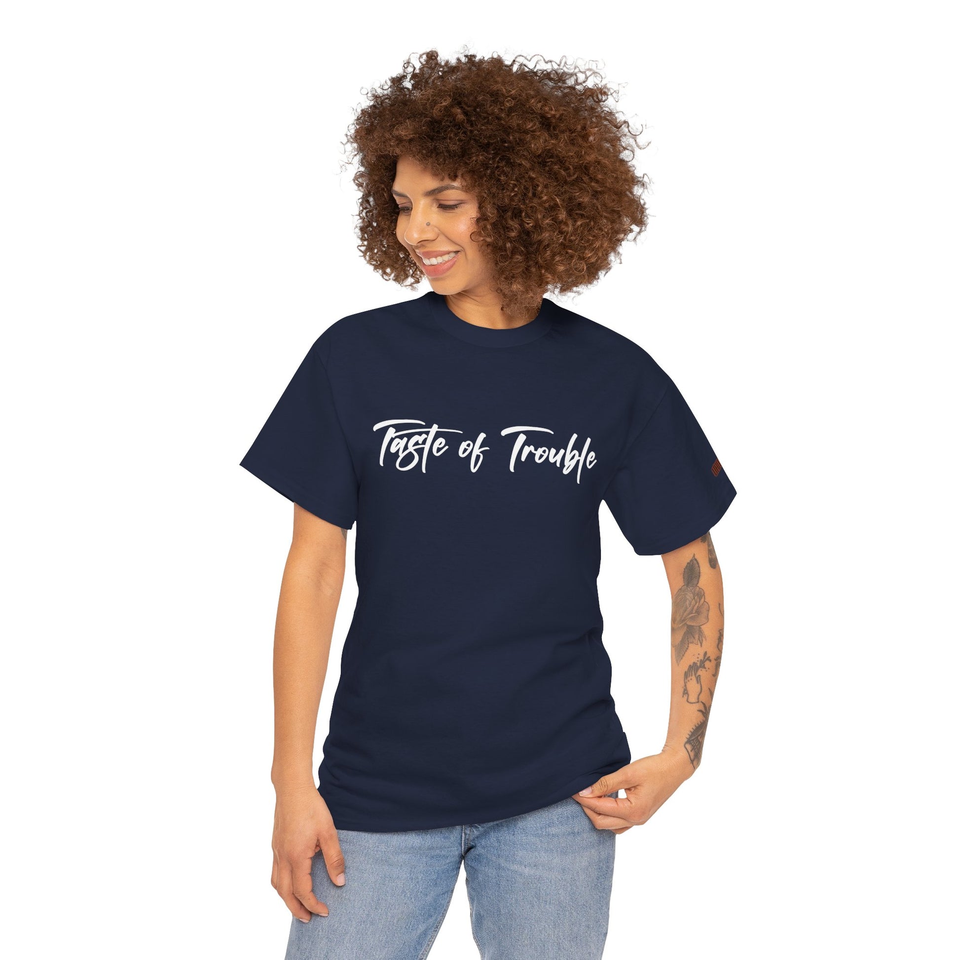 Taste of Trouble Vampyro Crimson Lyrics Unisex Heavy Cotton Tee - Casual Comfort, Everyday Wear, Gift for Friends, Stylish Casual Tee, Versatile Fashion
