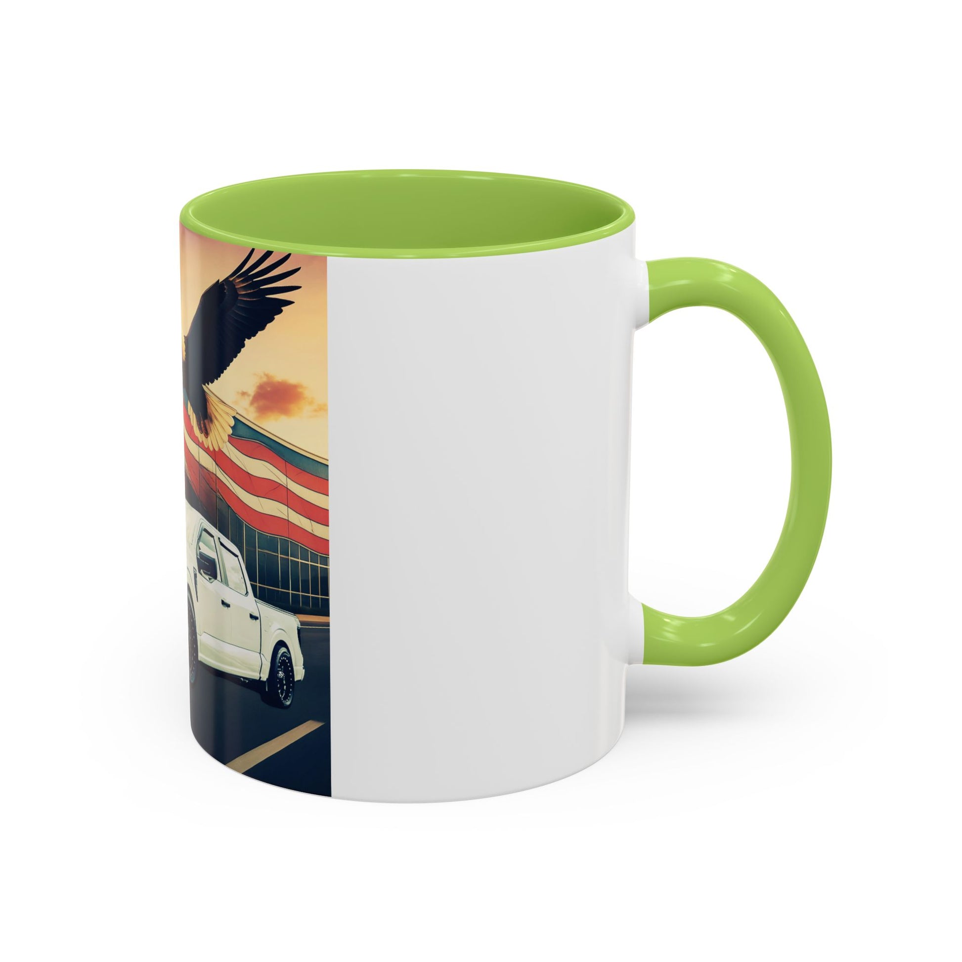 Patriotic Eagle & Jay’s Truck Accent Coffee Mug — American Flag Pride (11/15oz)