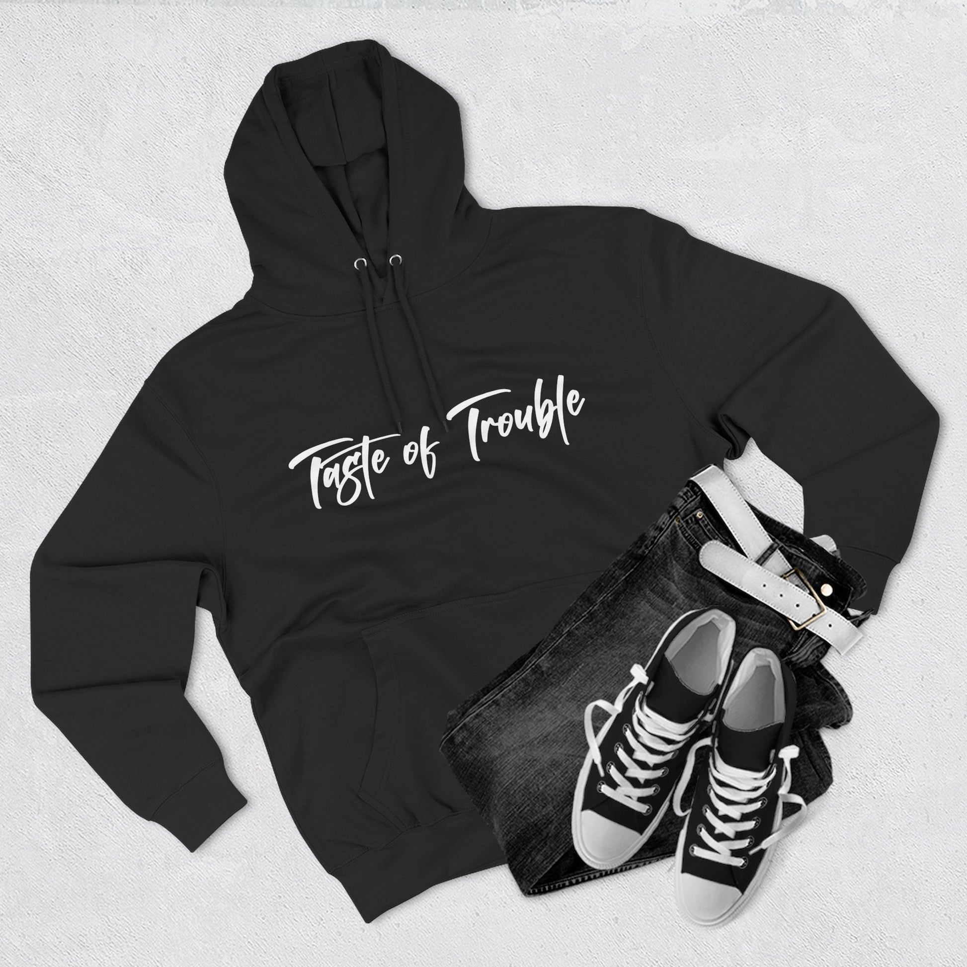 Taste of Trouble Fleece Pullover, Cozy Gift for Women, Casual Wear, Motivational Apparel, Holiday Gift