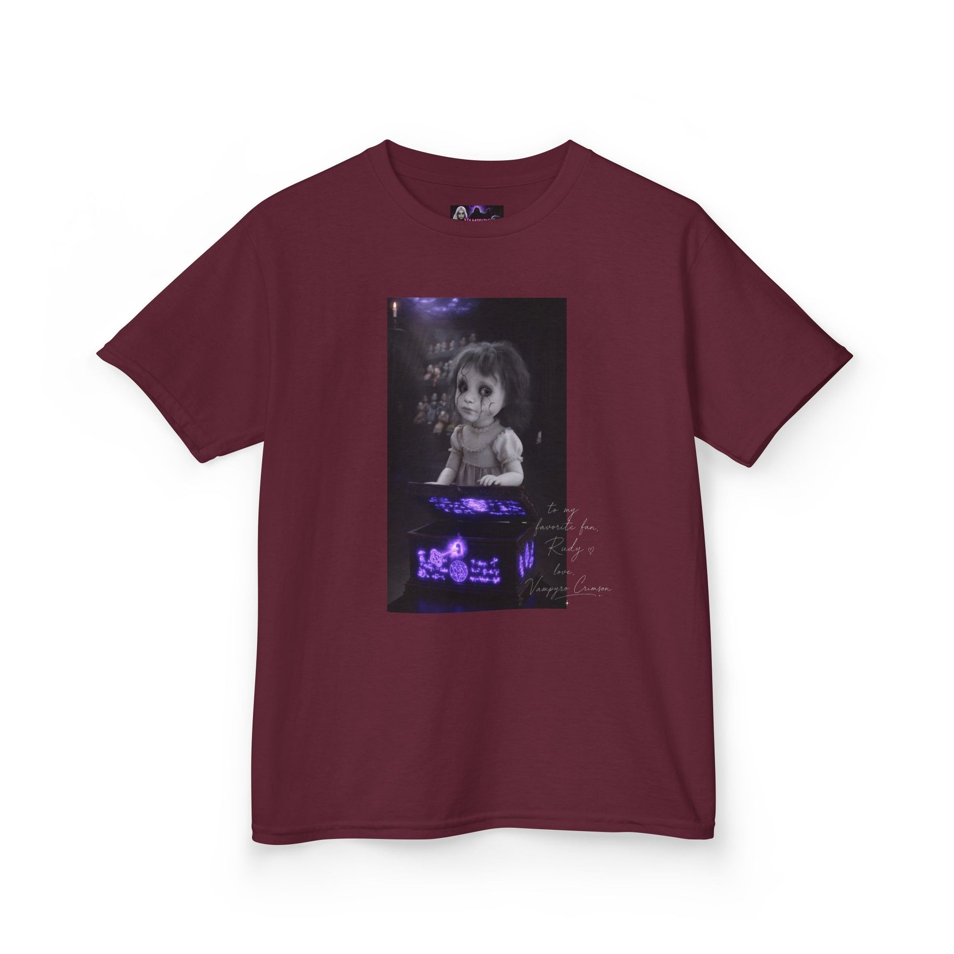 Vampyro Crimson – Haunted Music Box Kids Gothic Horror T-Shirt