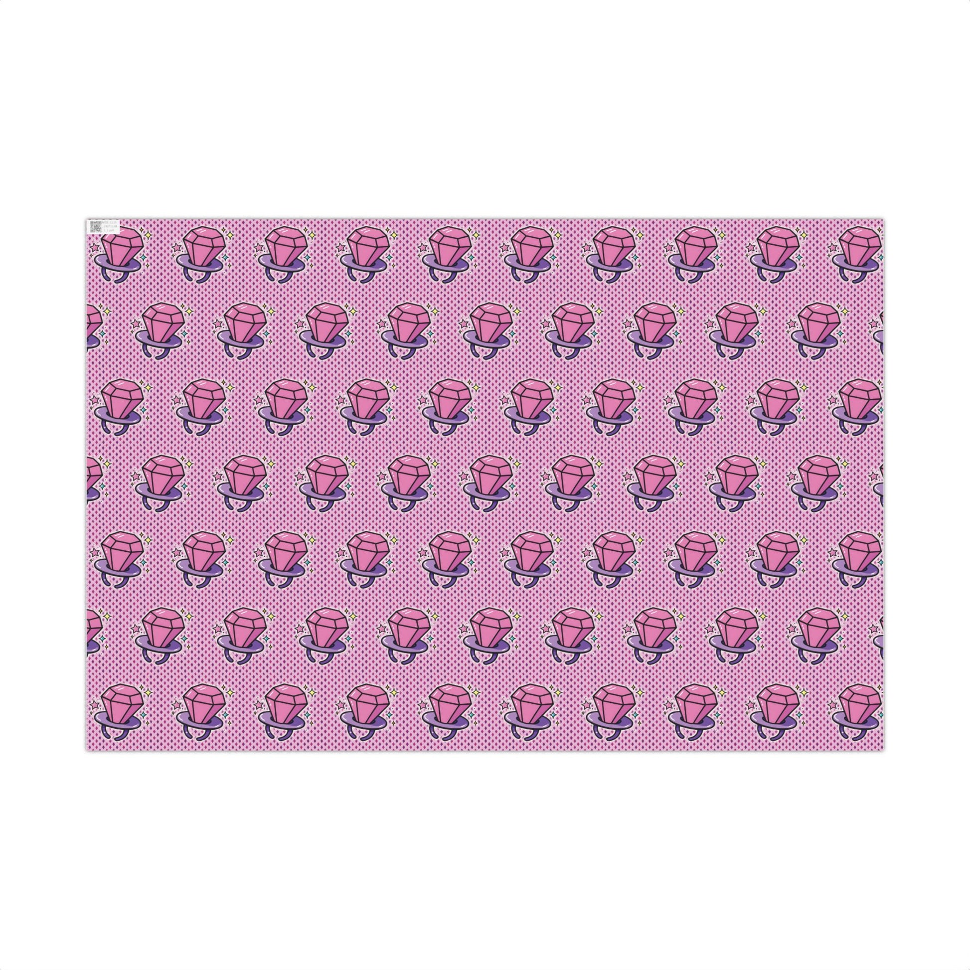 Vampyro Crimson Gift Wrap Paper — Pink Gem Patterned Wrapping Sheet