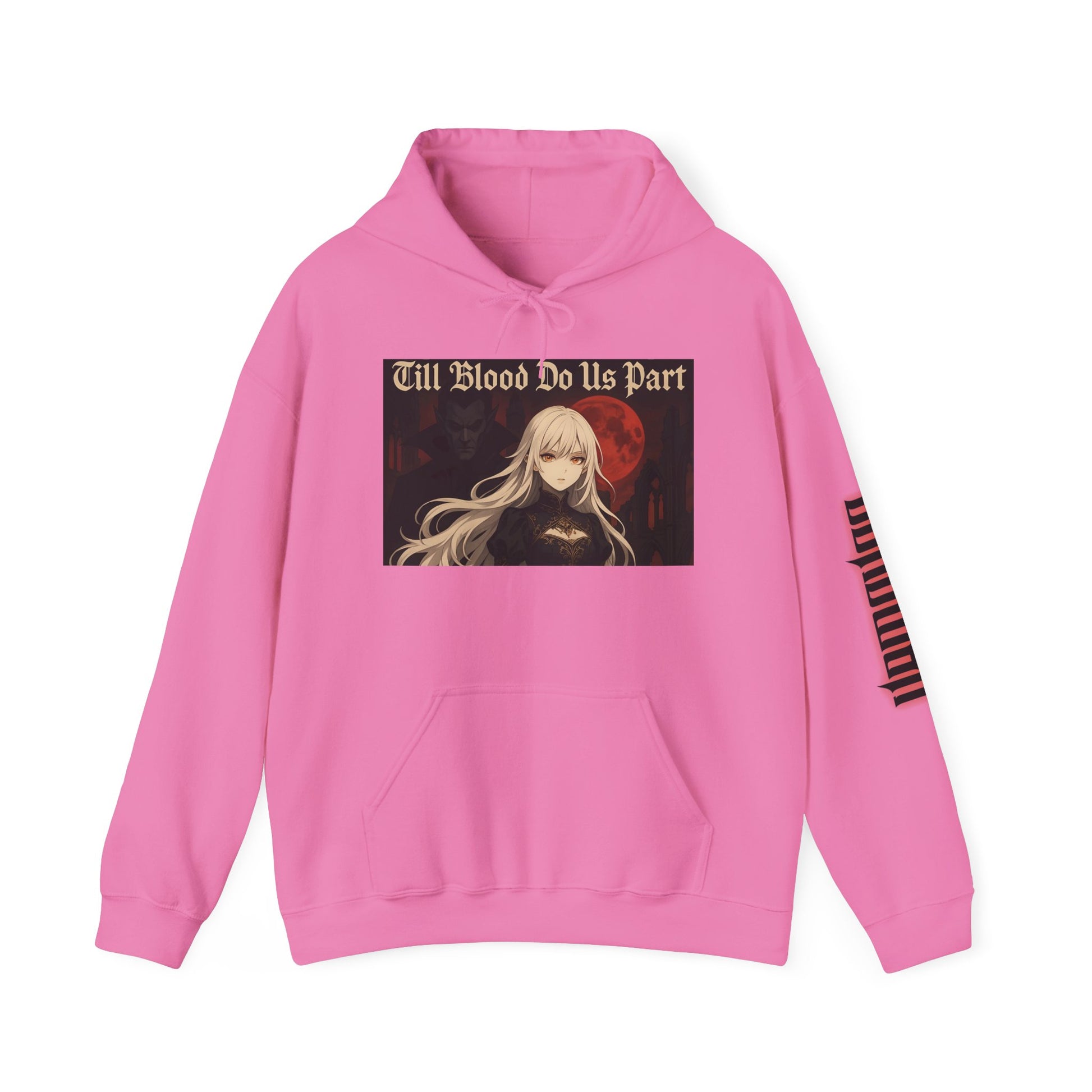 Vampyro Crimson Till Blood Do Us Part Gothic Romance Hooded Sweatshirt, Cozy Pullover, Perfect for Fall, Halloween, Alternative Fashion, Unique Gift for Fans, Graphic Sweatshirt