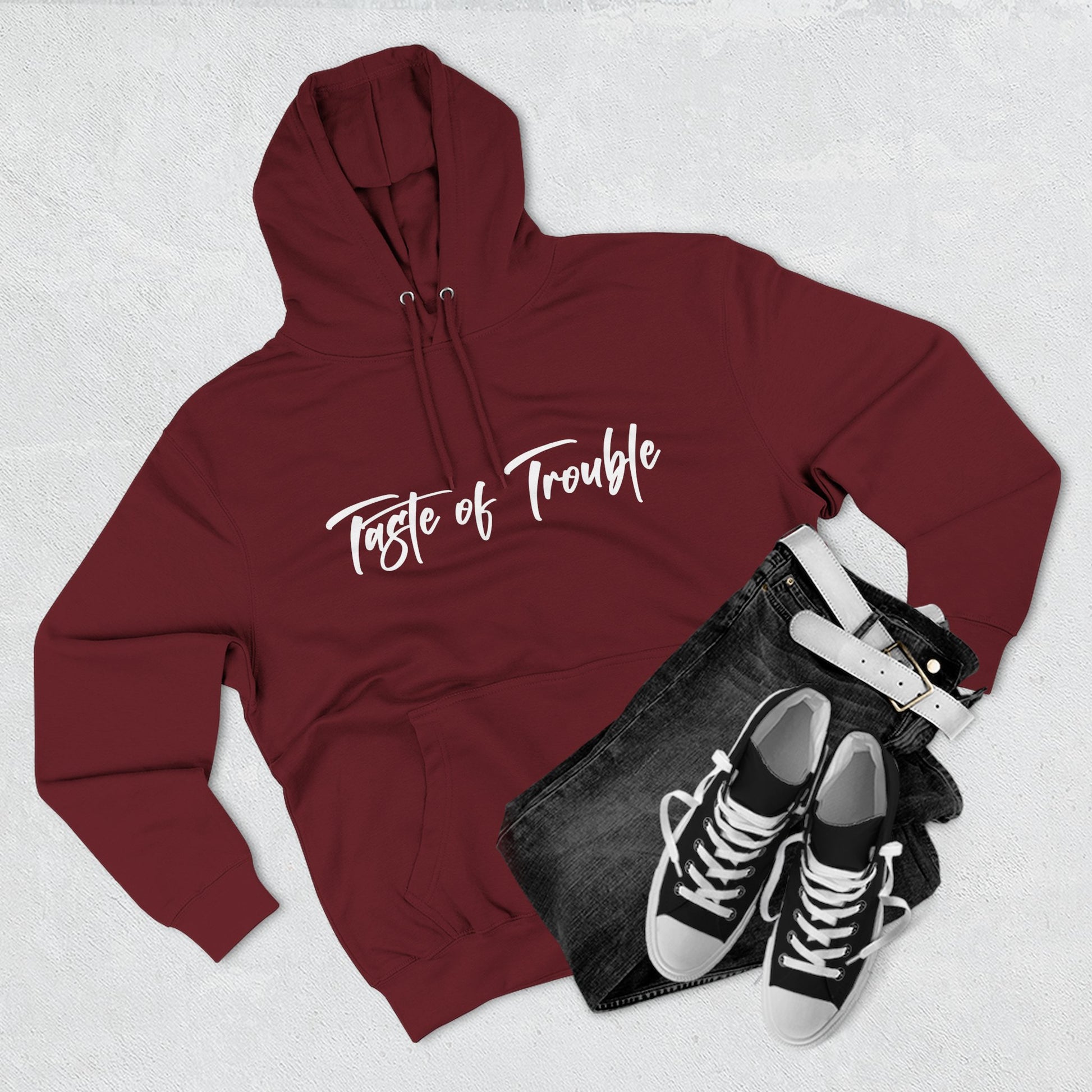 Taste of Trouble Fleece Pullover, Cozy Gift for Women, Casual Wear, Motivational Apparel, Holiday Gift
