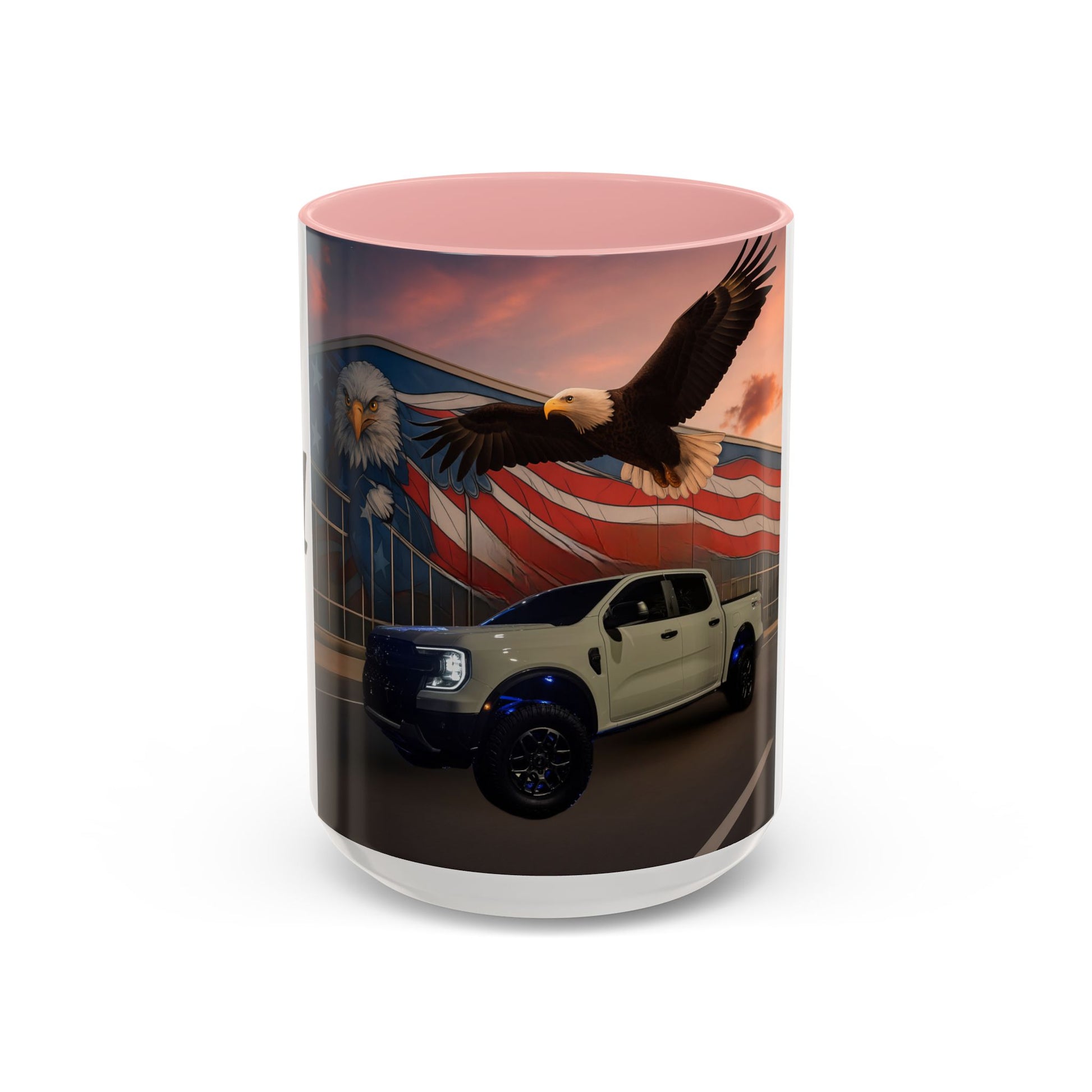Jays Patriotic Truck Coffee Mug – Eagle & American Flag Accent Mug
