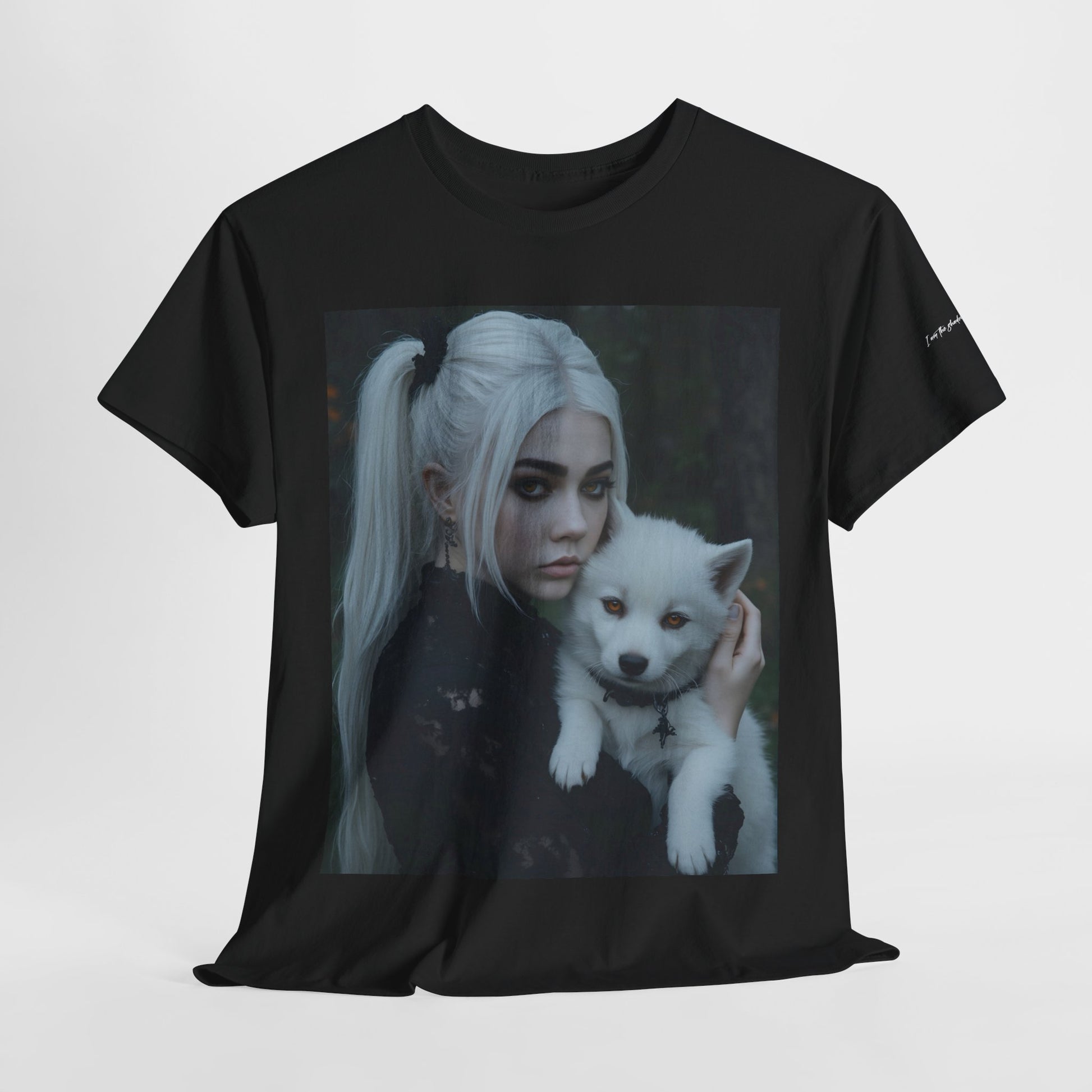 Limited Edition Autographed Vampyro Crimson Ethereal I am The Shadow the Light Fears Art Tee, Unisex Heavy Cotton Tee with Portrait Design, Ideal for Art Lovers, Casual Wear, Gifts for Occasions, Fashion Statement