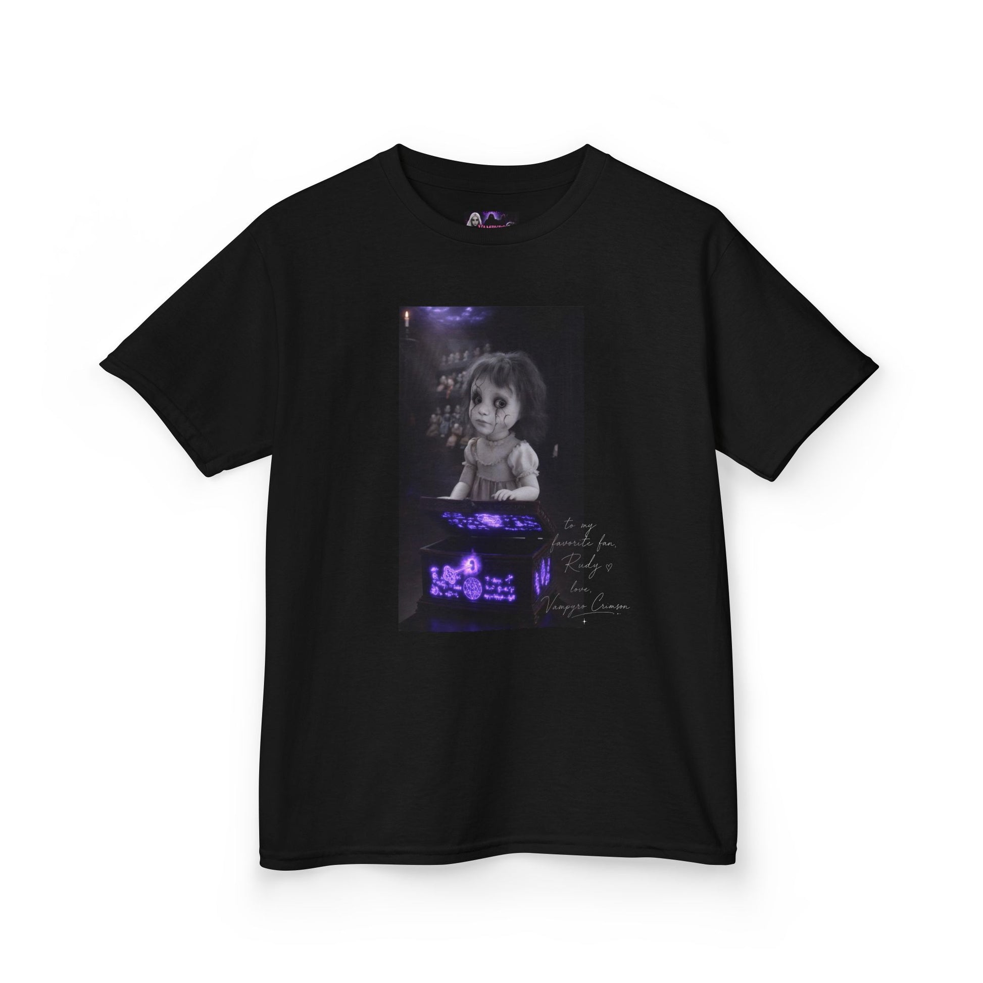 Vampyro Crimson – Haunted Music Box Kids Gothic Horror T-Shirt