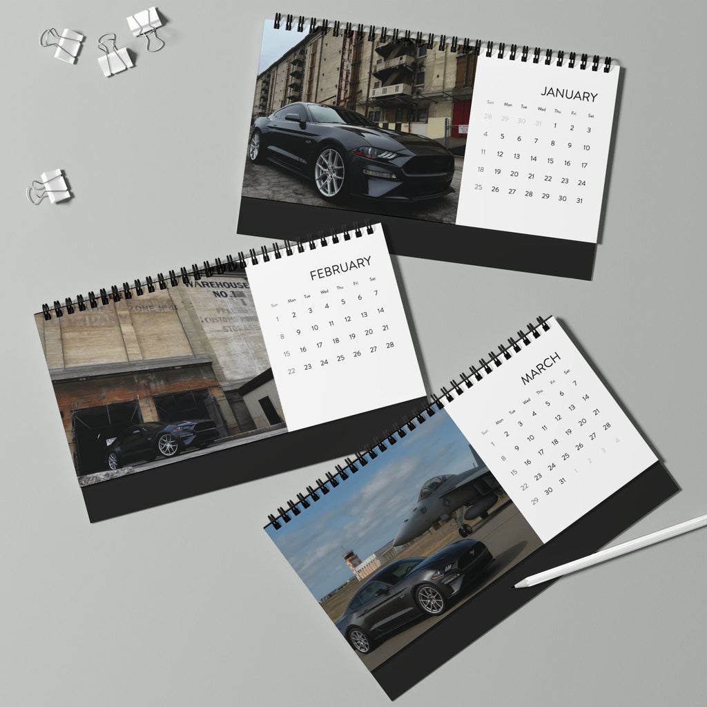 2026 Storm Car Desktop Calendar – Grid Monthly Planner