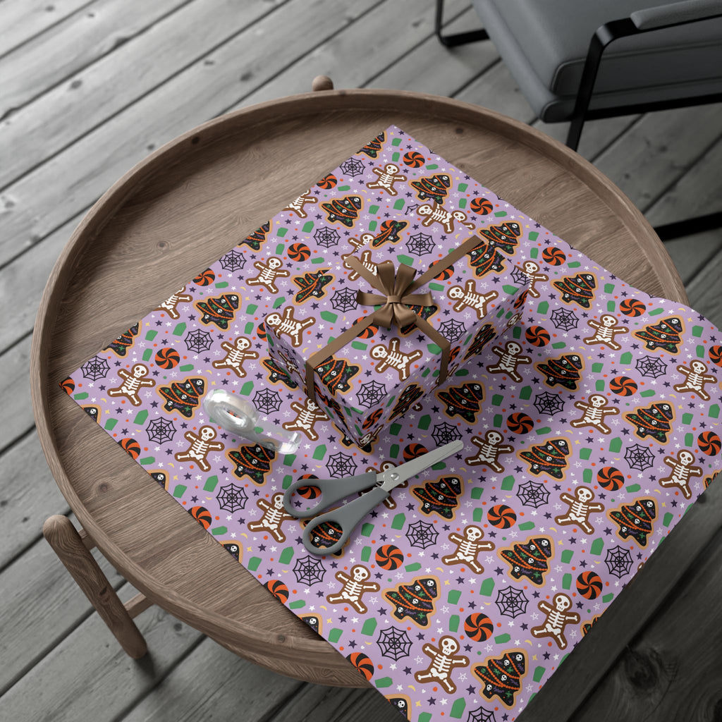 Vampyro Crimson Halloween Gingerbread Gift Wrap Paper — Spooky Cookie Pattern Wrapping Paper