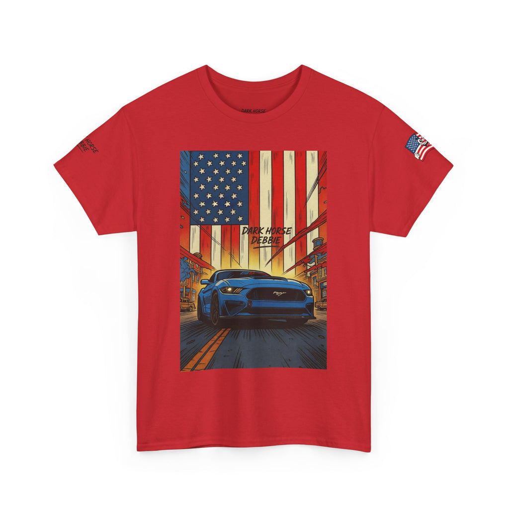 Dark Horse Debbie Patriotic Car Enthusiast Tee - Perfect for Independence Day, Gift for Dad, Car Show, Track Day, Summer Style